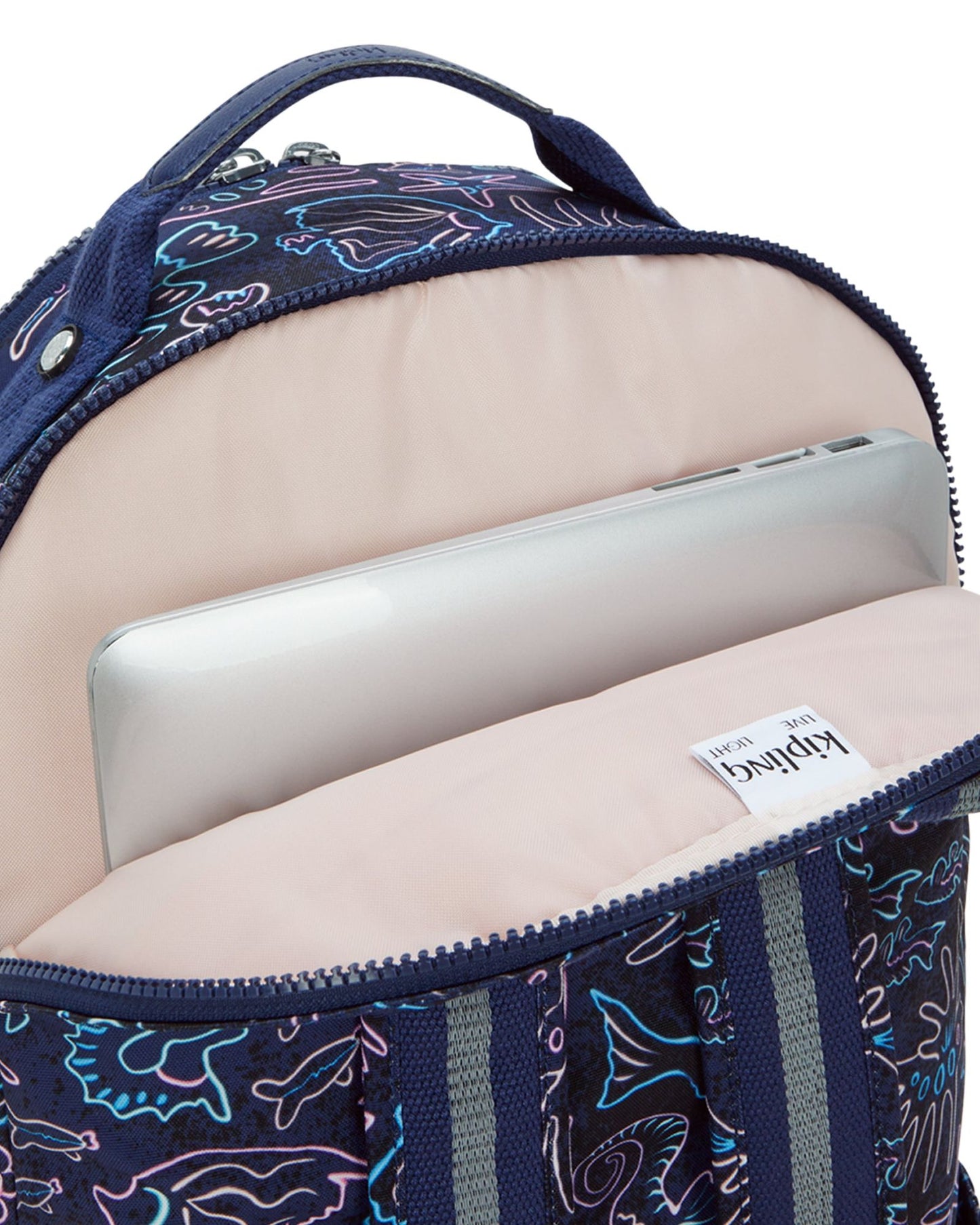 حقيبة ظهر Kipling Seoul Lap Disco Fish كبيرة مع حجرة للكمبيوتر المحمول I5816-4FK