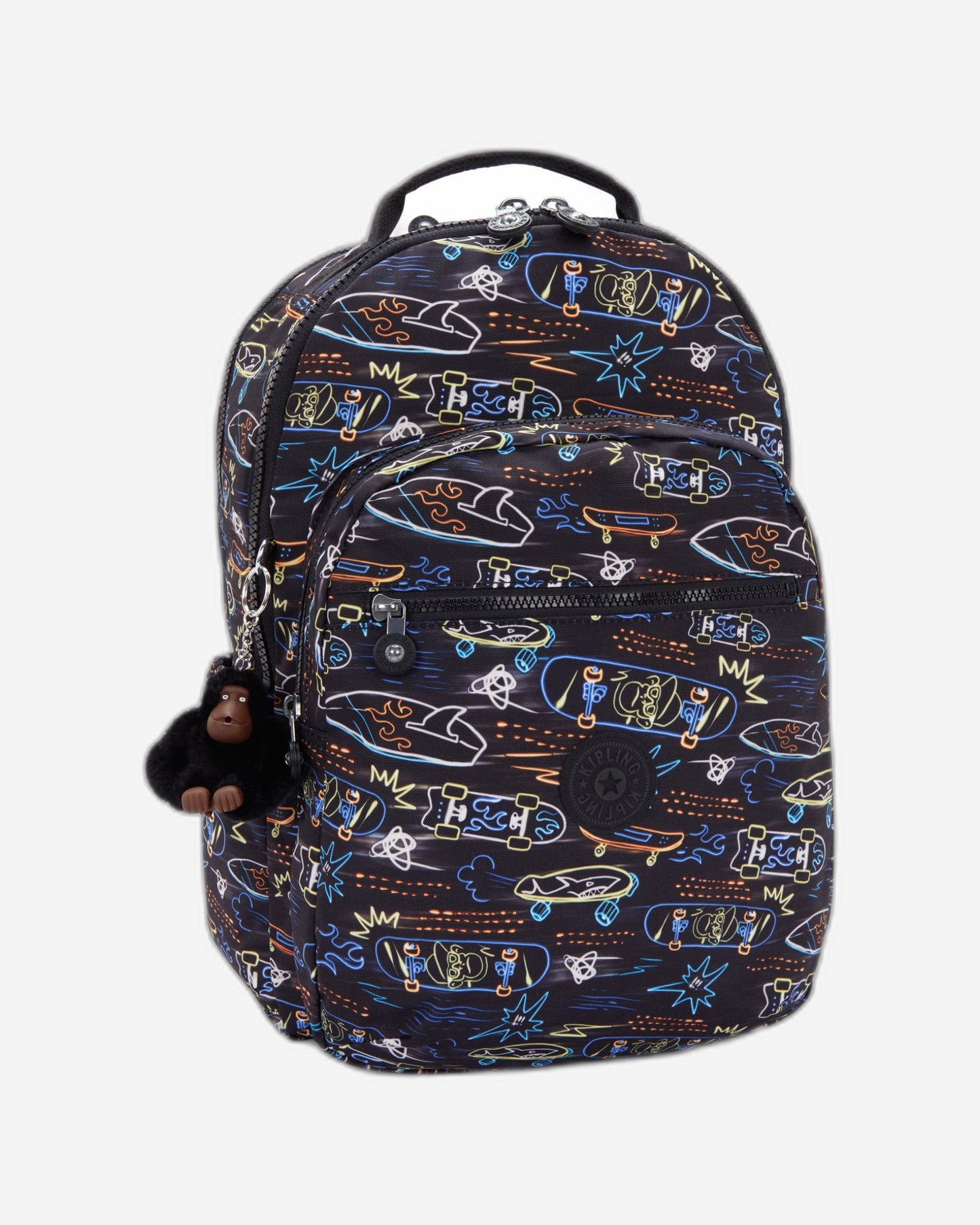 حقيبة ظهر Kipling Seoul Lap Neon Skate كبيرة مع حجرة للكمبيوتر المحمول I5816-71M