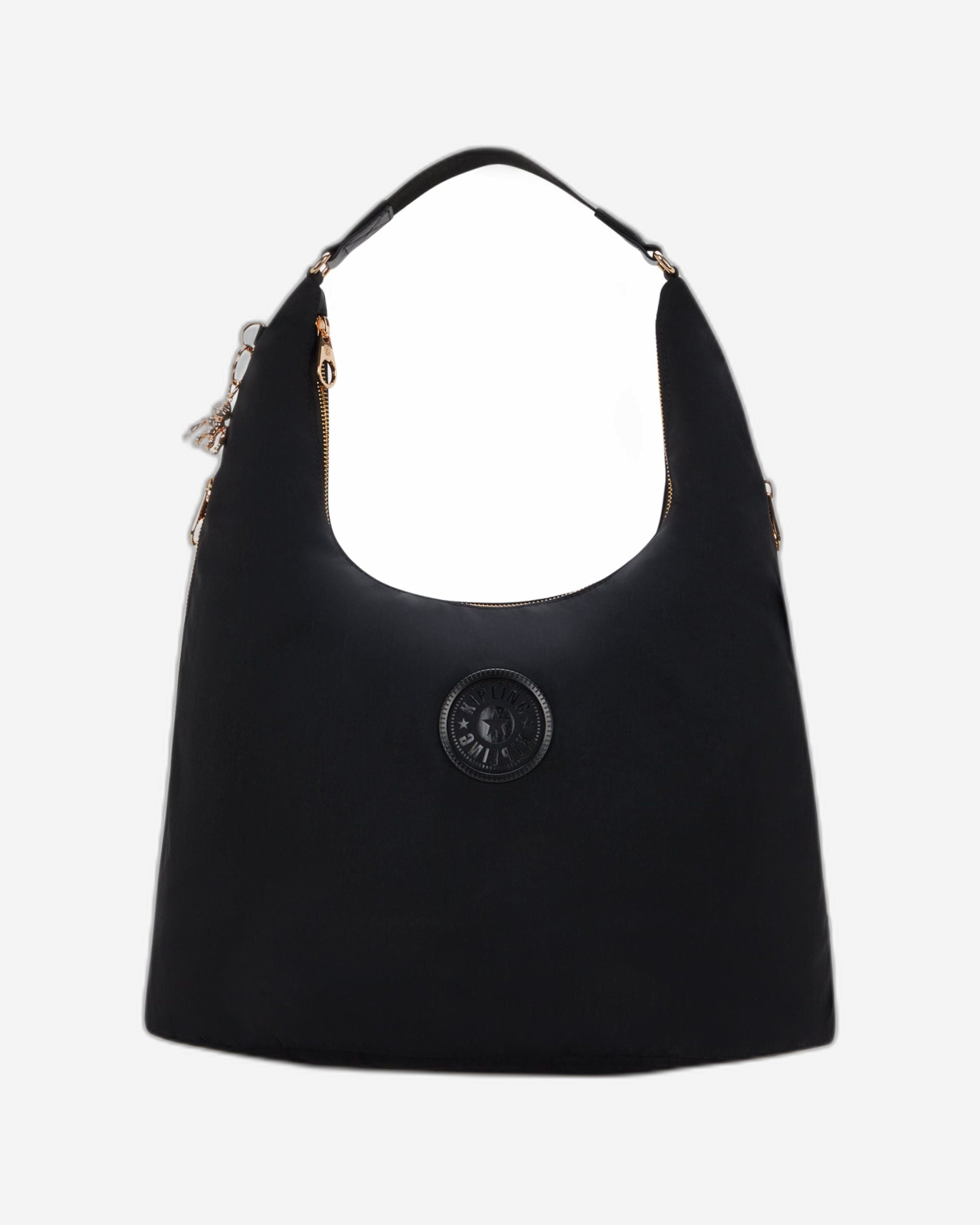 حقيبة كتف كيبلينج إيانا زيب متوسطة الحجم باللون الأسود والوردي والتوابل I6031-62Q