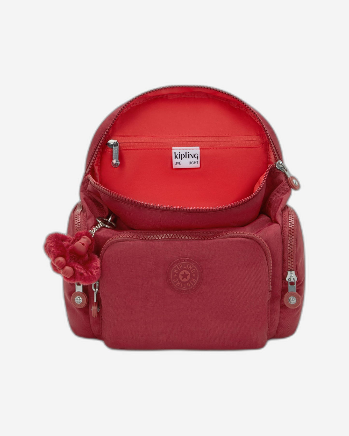 حقيبة ظهر Kipling City Zip Mini Funky Red صغيرة الحجم I6046-4SS