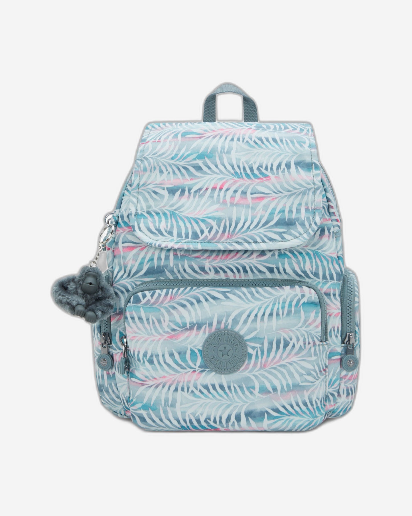 حقيبة ظهر Kipling City Zip S صغيرة بنقشة أوراق النخيل I6345-3QN