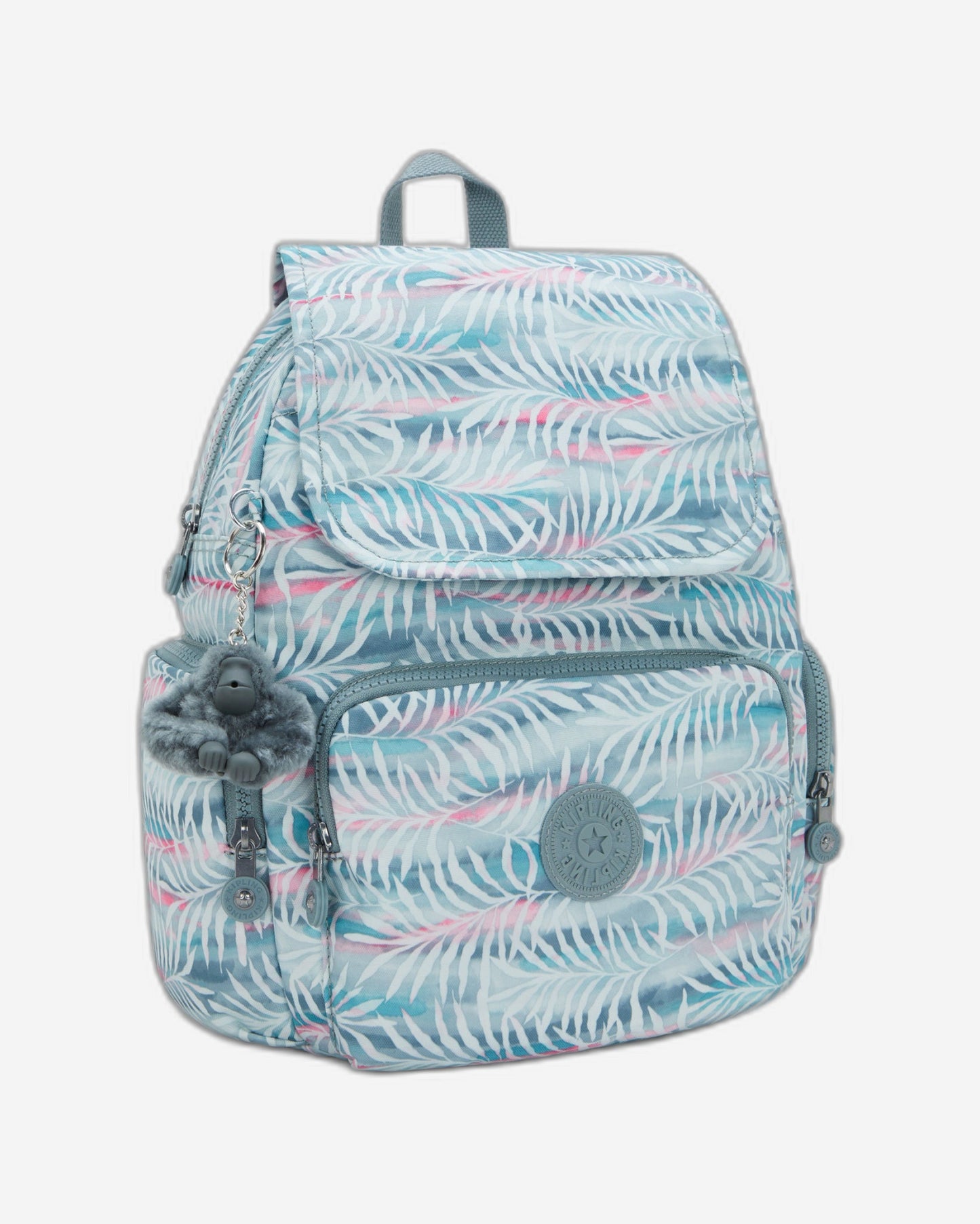 حقيبة ظهر Kipling City Zip S صغيرة بنقشة أوراق النخيل I6345-3QN