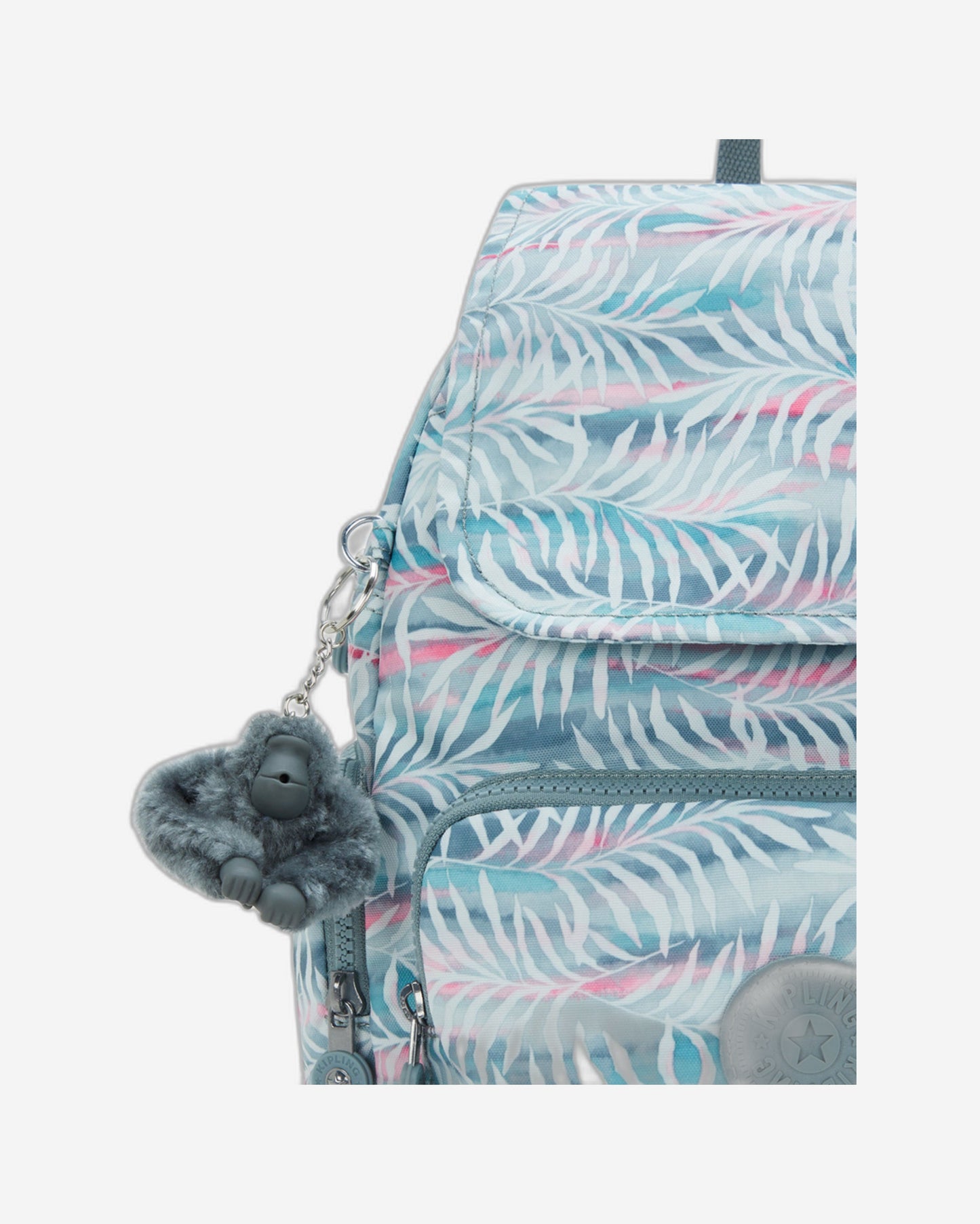 حقيبة ظهر Kipling City Zip S صغيرة بنقشة أوراق النخيل I6345-3QN