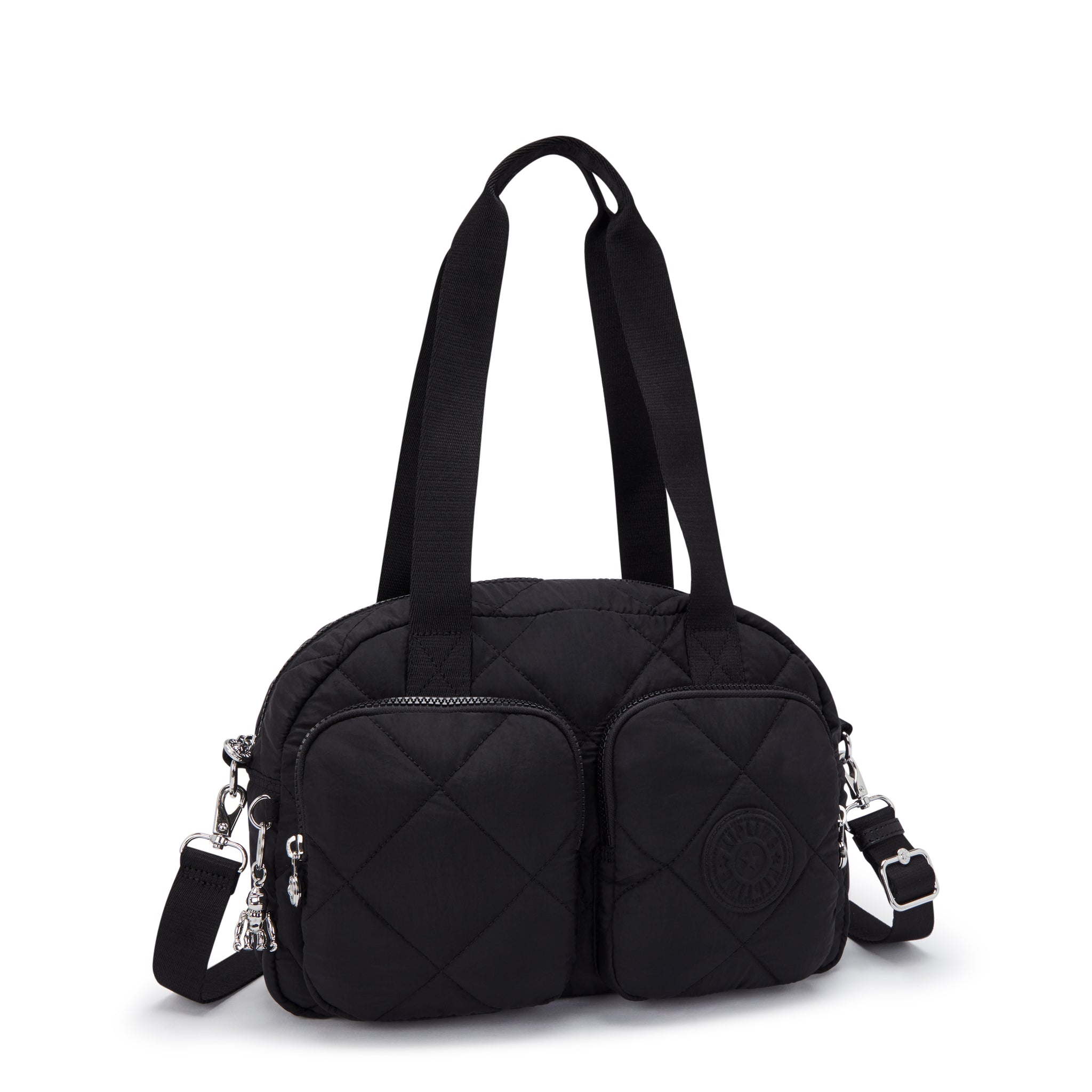 حقيبة كتف متوسطة الحجم من Kipling Cool Defea Cosmic Black Quilt I6560-95R