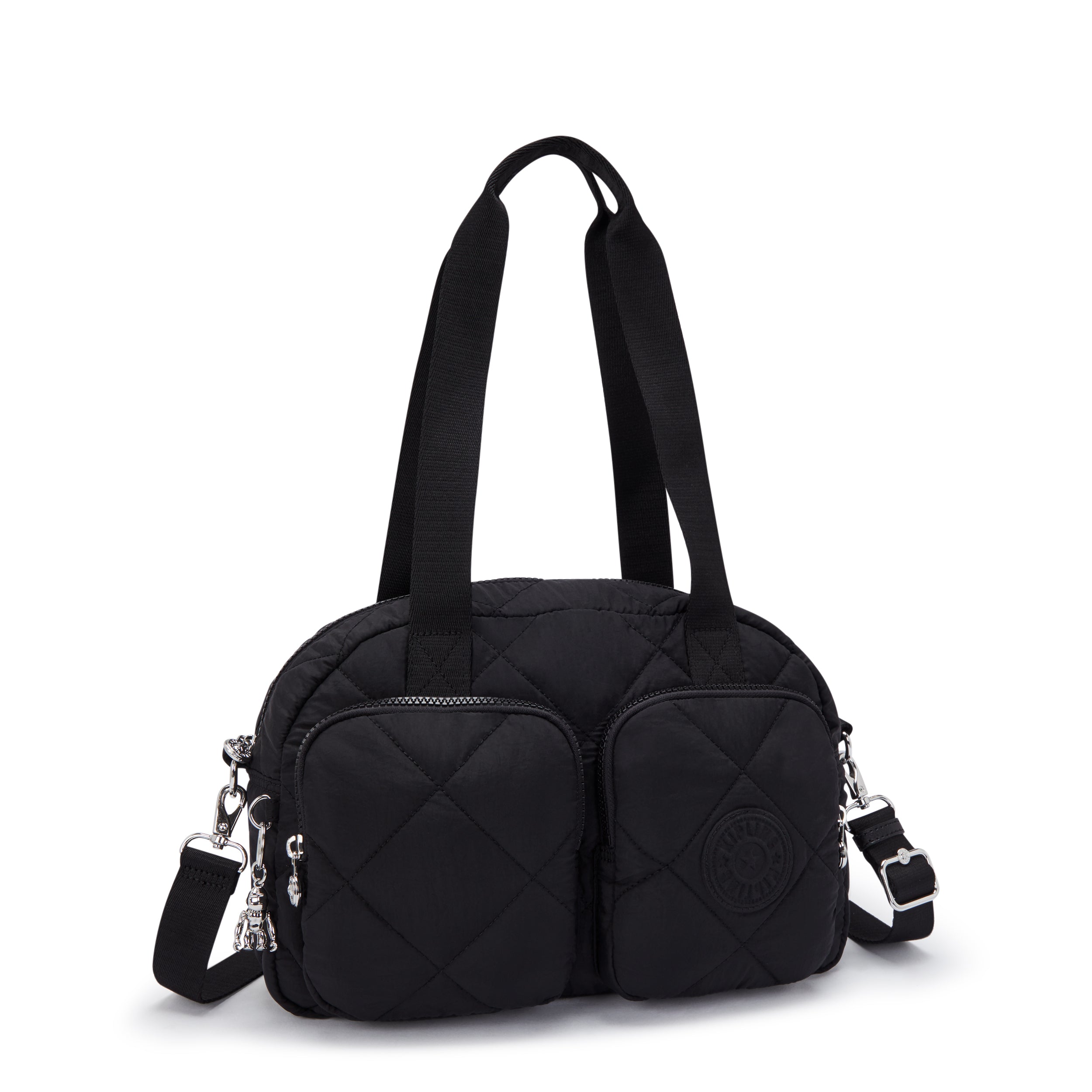 حقيبة كتف متوسطة الحجم من Kipling Cool Defea Cosmic Black Quilt I6560-95R
