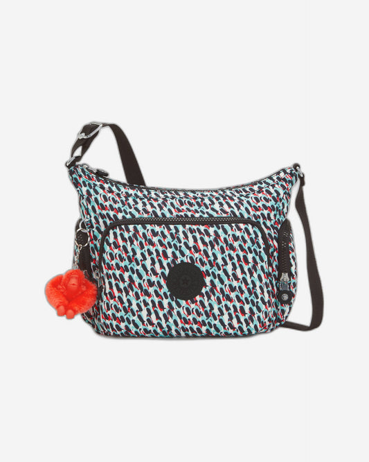 حقيبة كتف متوسطة الحجم بطبعة تجريدية من كيبلينج غاب إس C2I6607-GN6