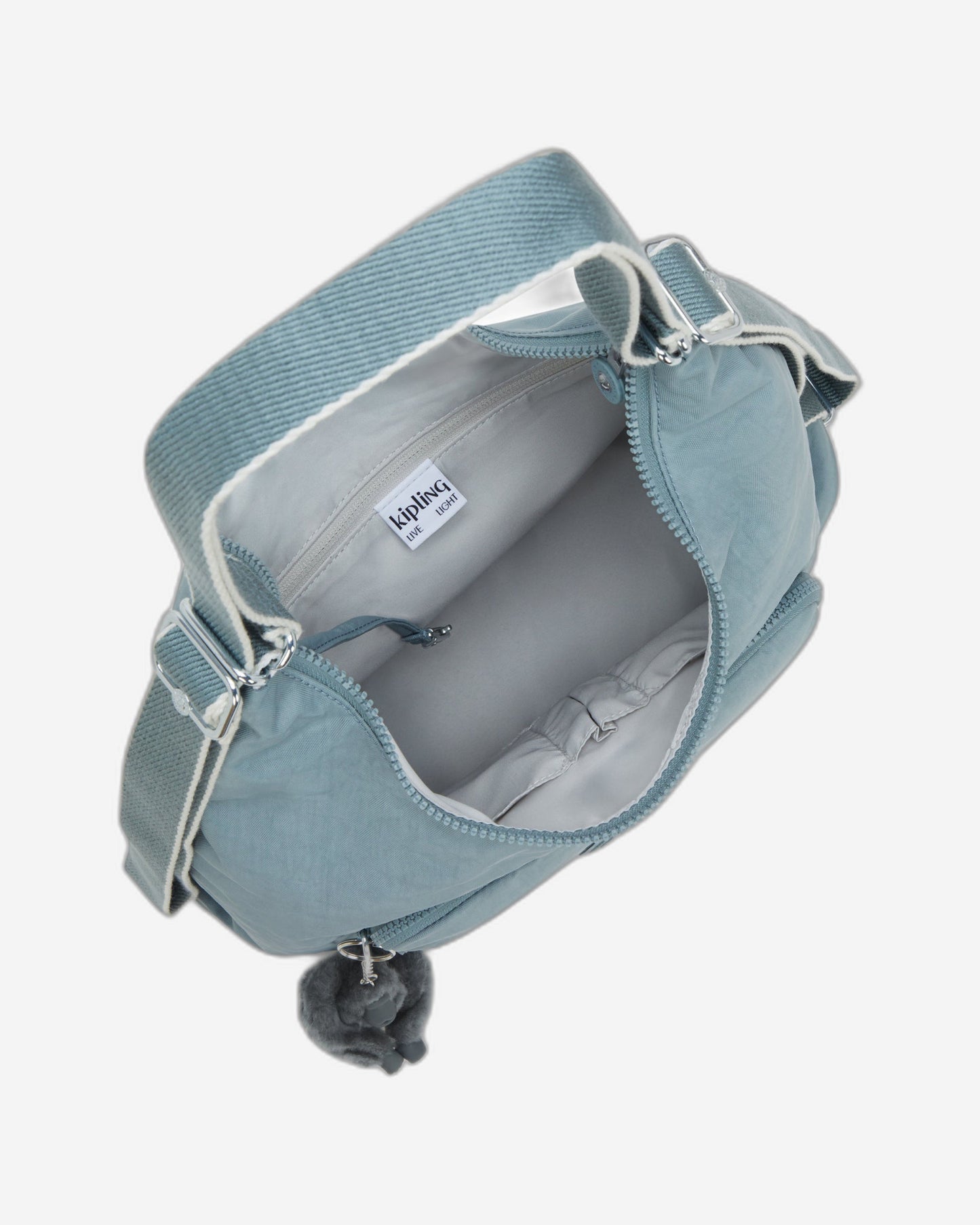 حقيبة كتف كيبلينج يينا رمادية مريحة متوسطة الحجم I6721-3NL