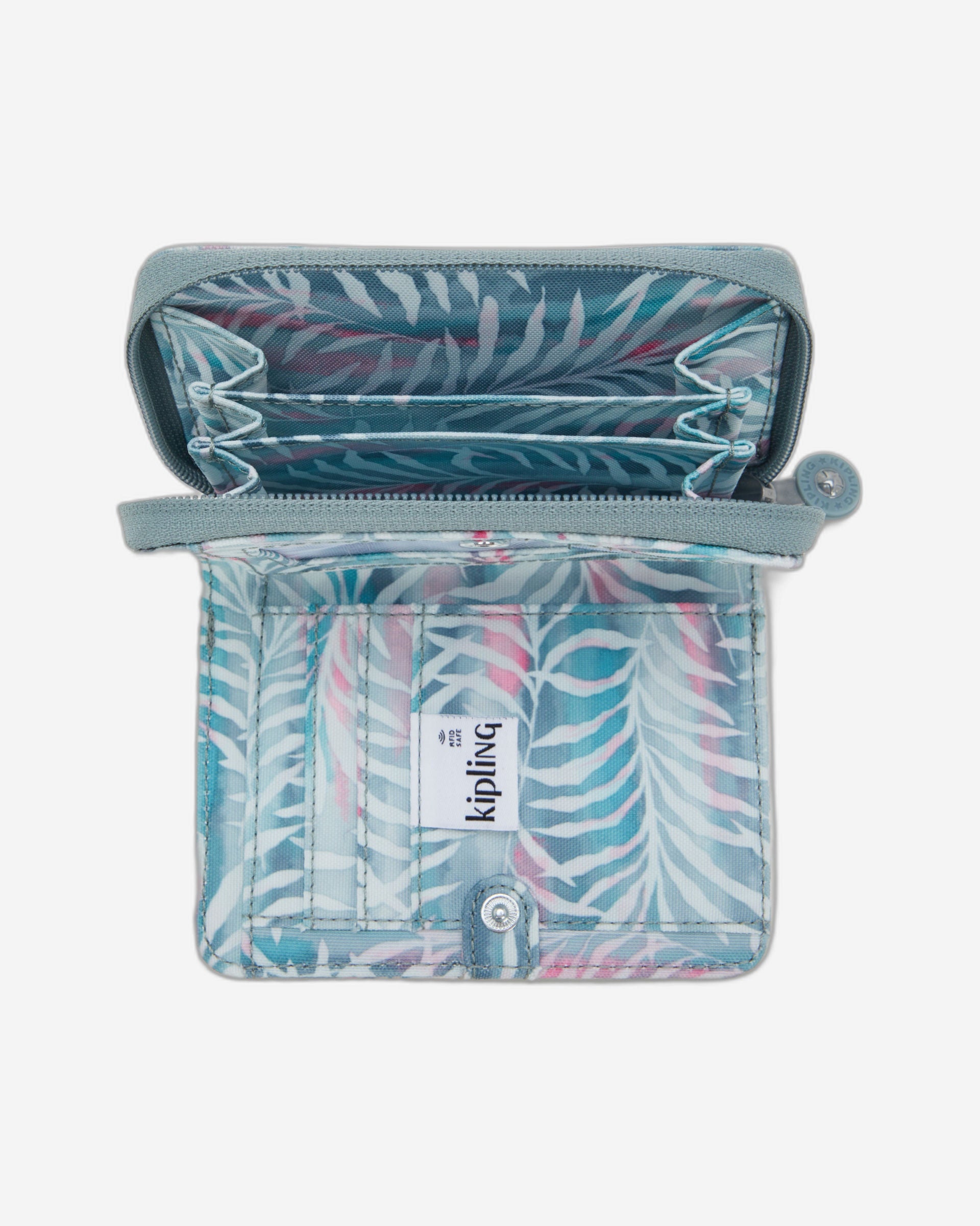 محفظة كيبلينج موني لوف متوسطة الحجم بنقشة أوراق النخيل I6791-3QN