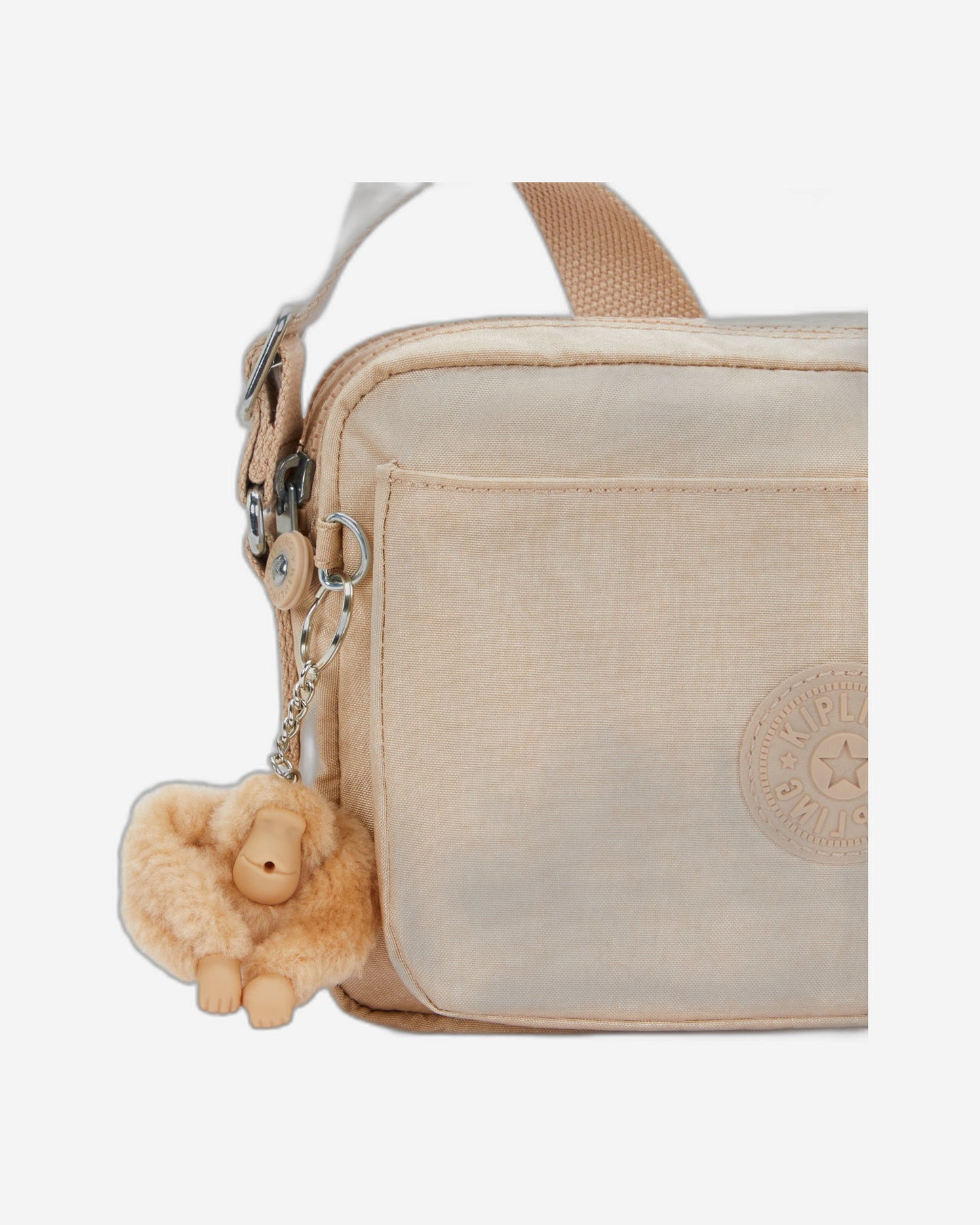 حقيبة Kipling Abanu M متوسطة الحجم باللون البيج اللامع I6831-5DV