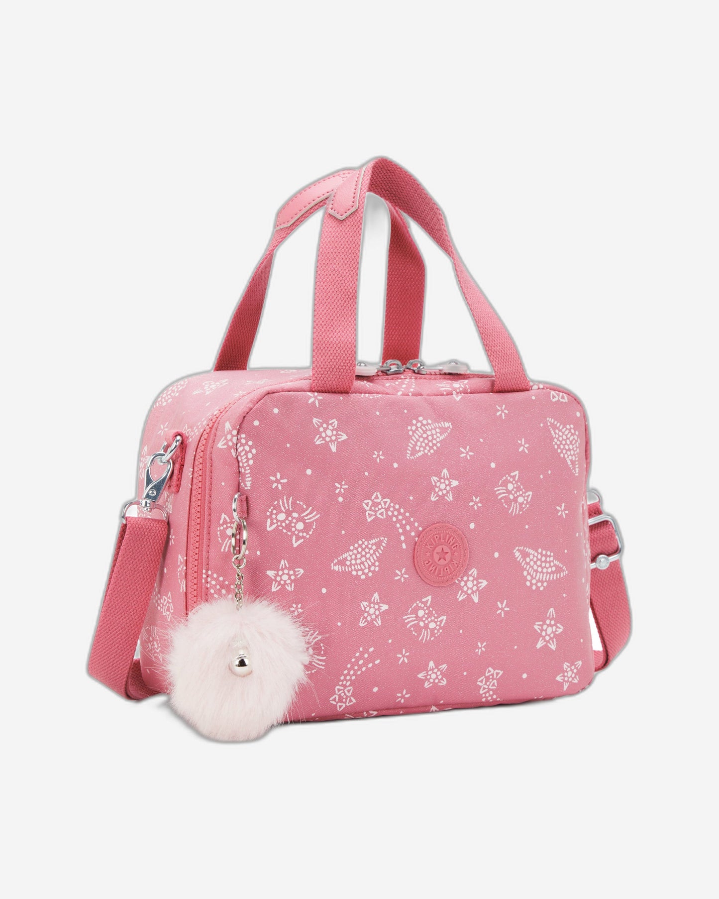 حقيبة غداء كبيرة من كيبلينج ميو بتصميم قطط لامعة (مع جيب لعربة السفر) I7363-5FR