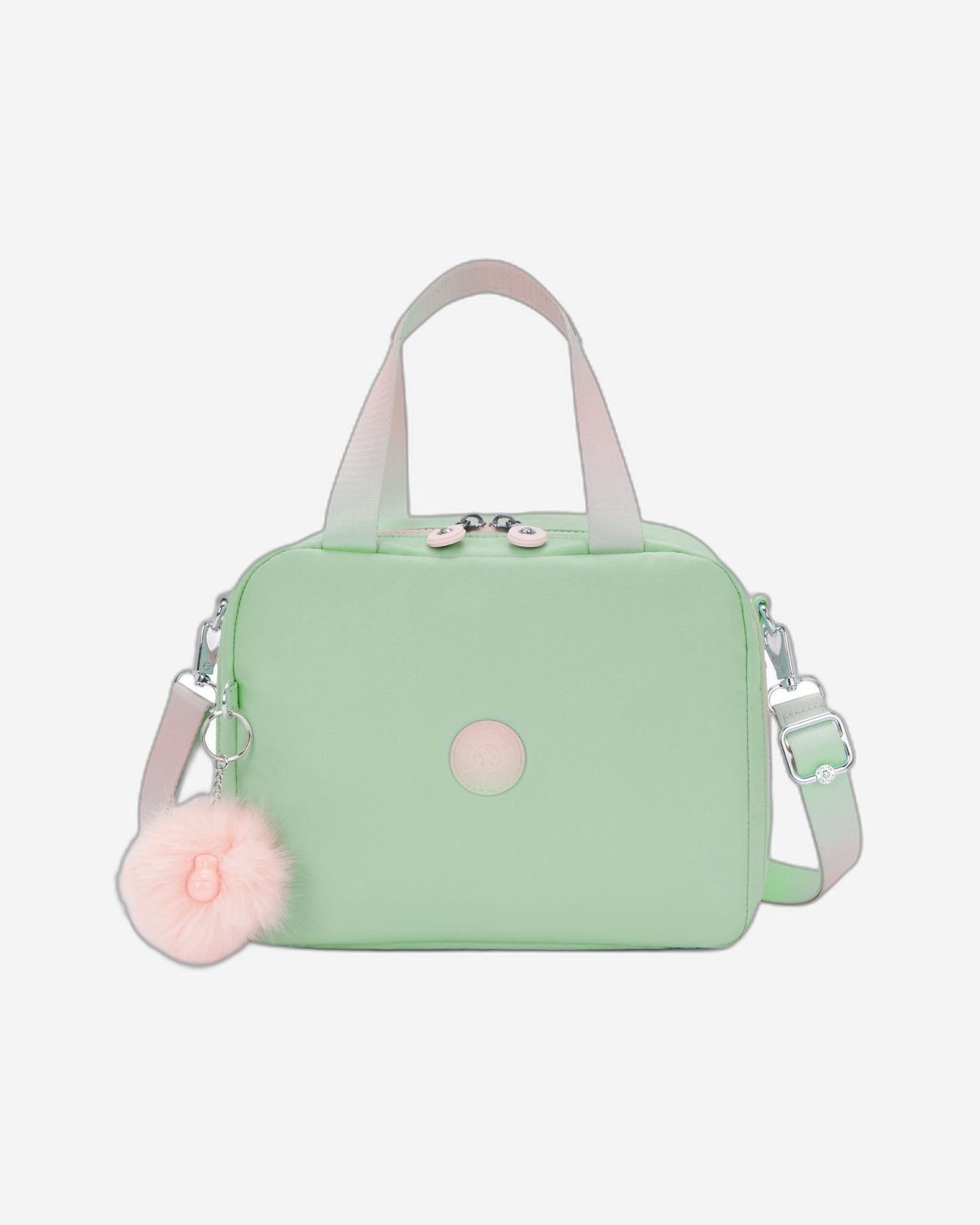 حقيبة غداء كيبلينج مييو ناعمة خضراء كبيرة مع جراب عربة C2I7363-5KY