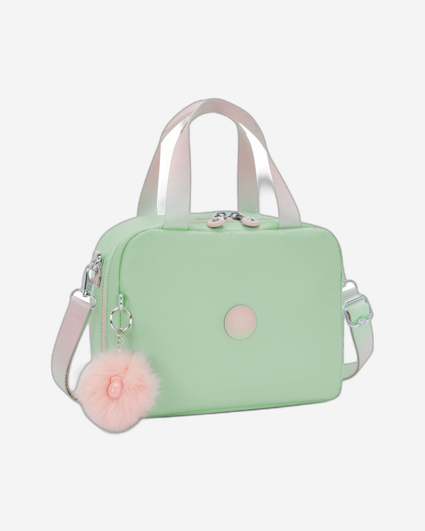 حقيبة غداء كيبلينج مييو ناعمة خضراء كبيرة مع جراب عربة C2I7363-5KY