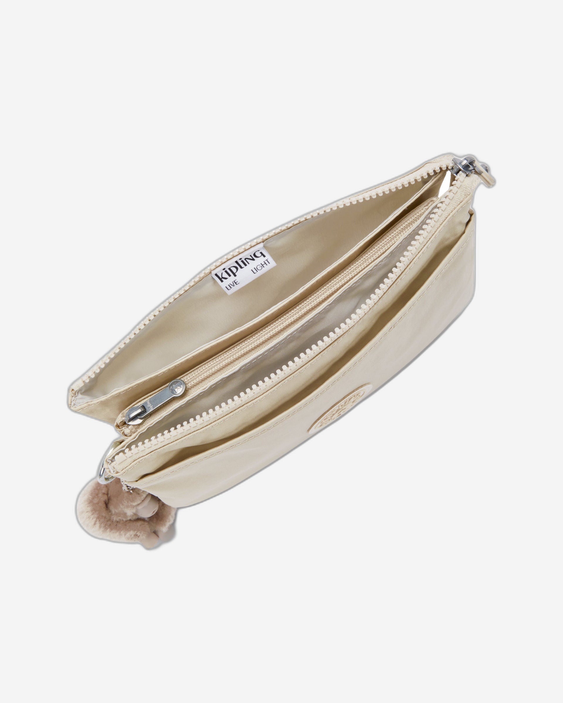 حقيبة كيبلينج ريري كبيرة من اللؤلؤ البيج مع حزام كروس بودي C2I7502-3KA