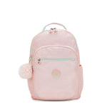KIPLING-Seoul College-Large Backpack with Separate Laptop Compartment-Blush Metallic-I7547-E7L