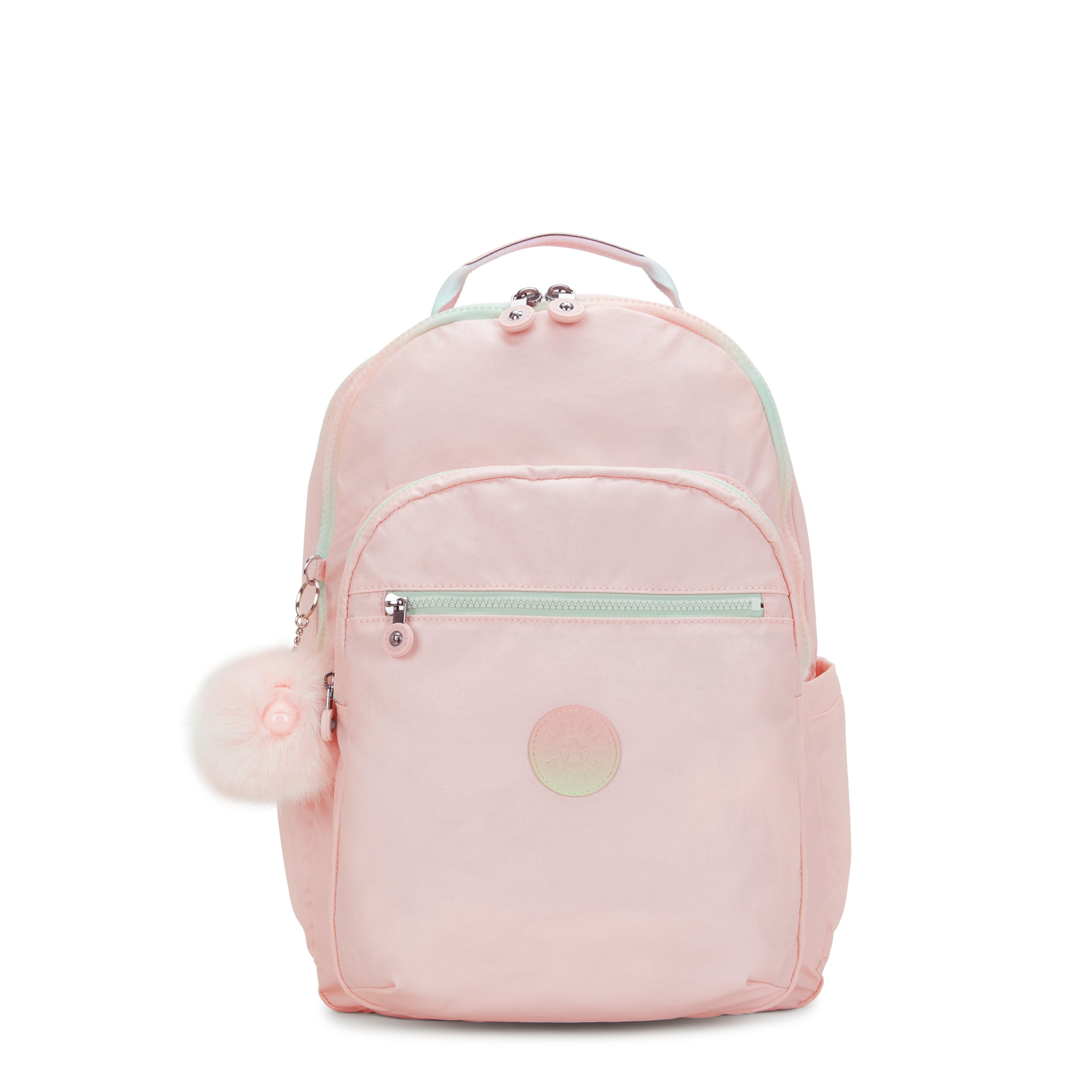 KIPLING-Seoul College-Large Backpack with Separate Laptop Compartment-Blush Metallic-I7547-E7L