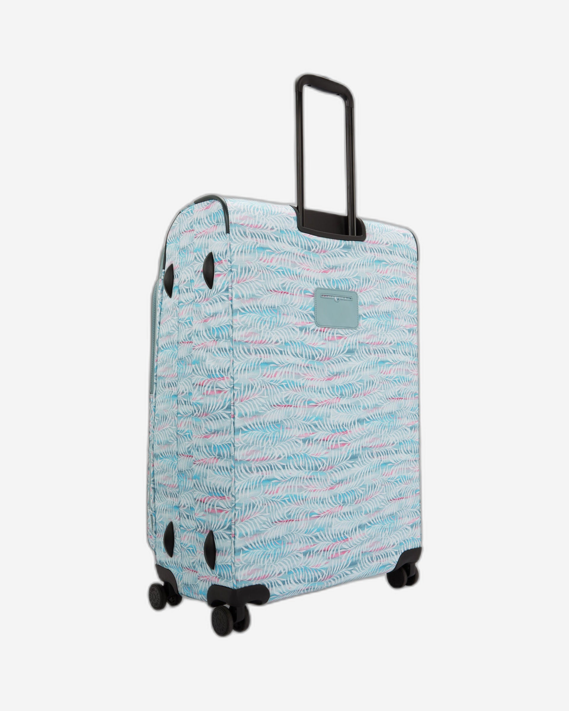حقيبة سفر Kipling New Youri Spin L كبيرة قابلة للتمدد بعجلات I7640-3QN بنقشة أوراق النخيل