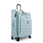 حقيبة سفر Kipling New Youri Spin L كبيرة قابلة للتمدد بعجلات I7640-3QN بنقشة أوراق النخيل