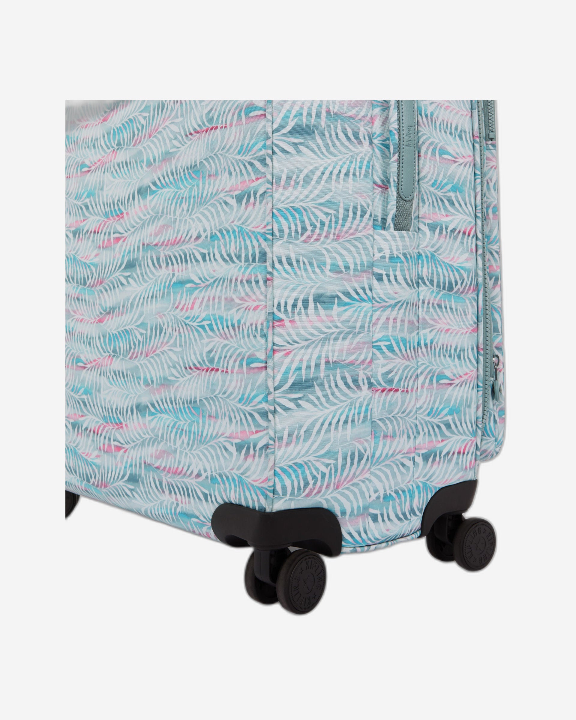 حقيبة سفر Kipling New Youri Spin L كبيرة قابلة للتمدد بعجلات I7640-3QN بنقشة أوراق النخيل