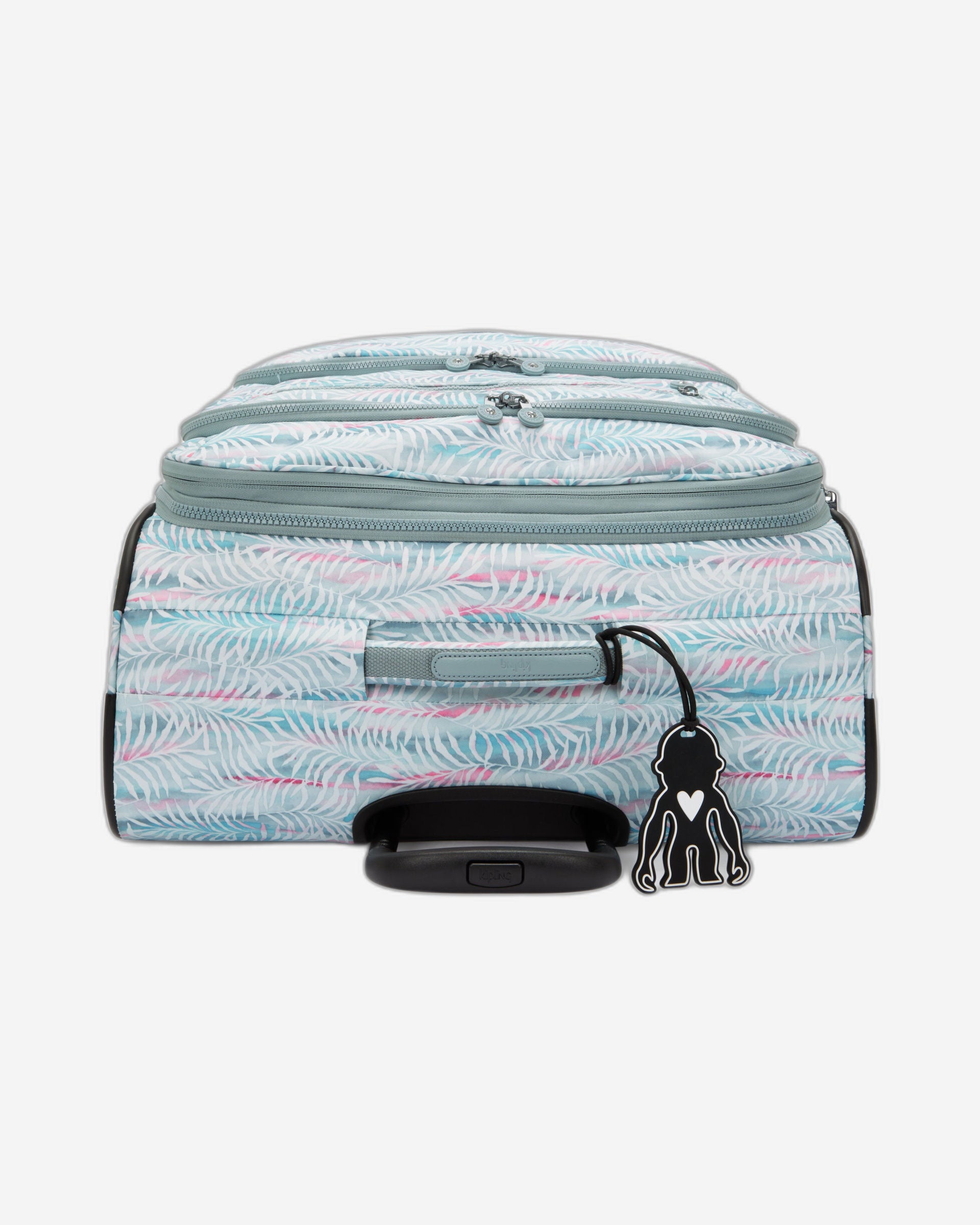 حقيبة سفر Kipling New Youri Spin L كبيرة قابلة للتمدد بعجلات I7640-3QN بنقشة أوراق النخيل