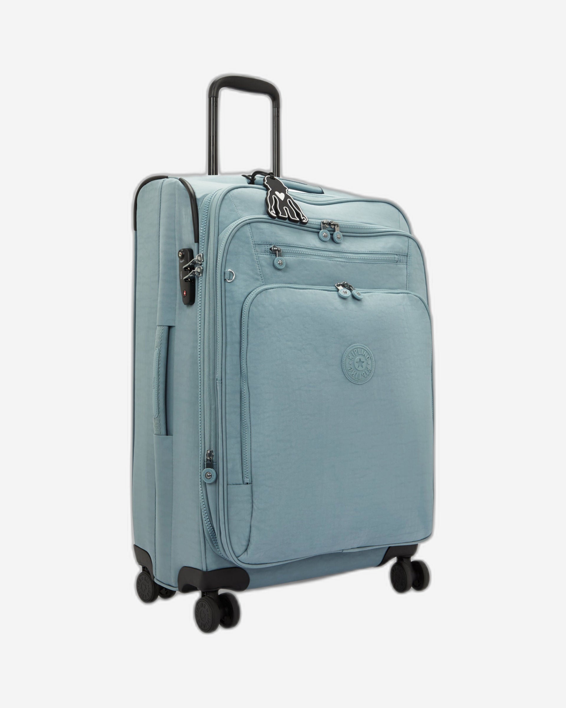 حقيبة سفر كيبلينج نيو يوري سبين إم متوسطة الحجم رمادية اللون قابلة للتمدد بعجلات I7706-3NL