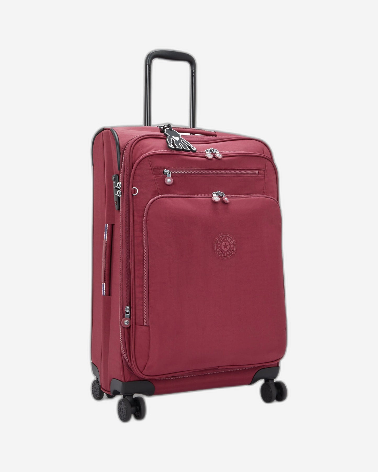 حقيبة سفر Kipling New Youri Spin M Lounge Wine متوسطة الحجم قابلة للتمدد بعجلات I7706-5FW