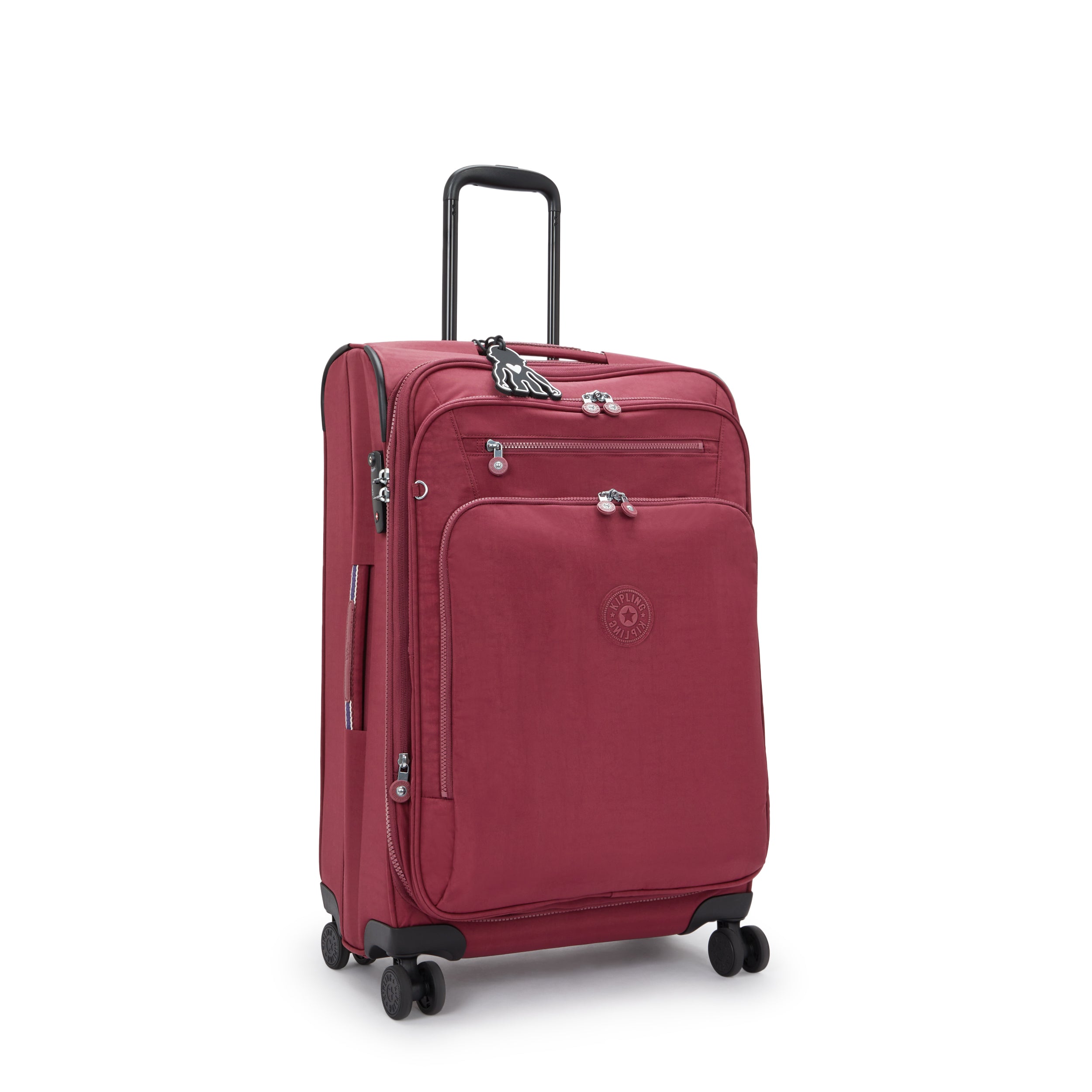 حقيبة سفر Kipling New Youri Spin M Lounge Wine متوسطة الحجم قابلة للتمدد بعجلات I7706-5FW