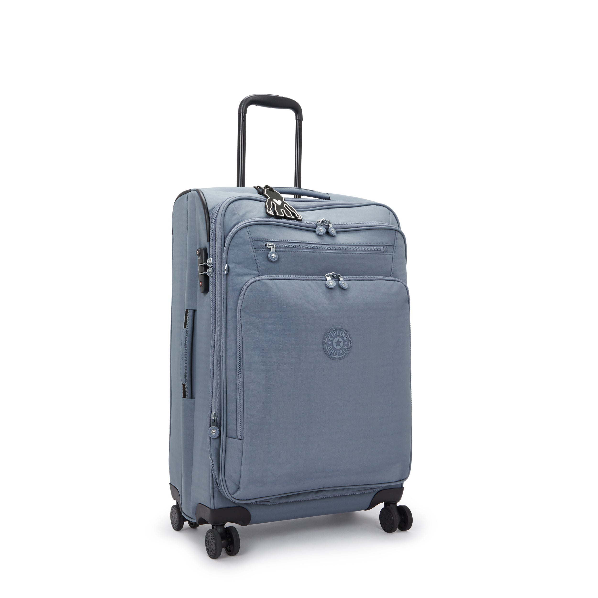 حقيبة Kipling New Youri Spin M Blue Stone متوسطة الحجم قابلة للتمدد بعجلات I7706-6FB