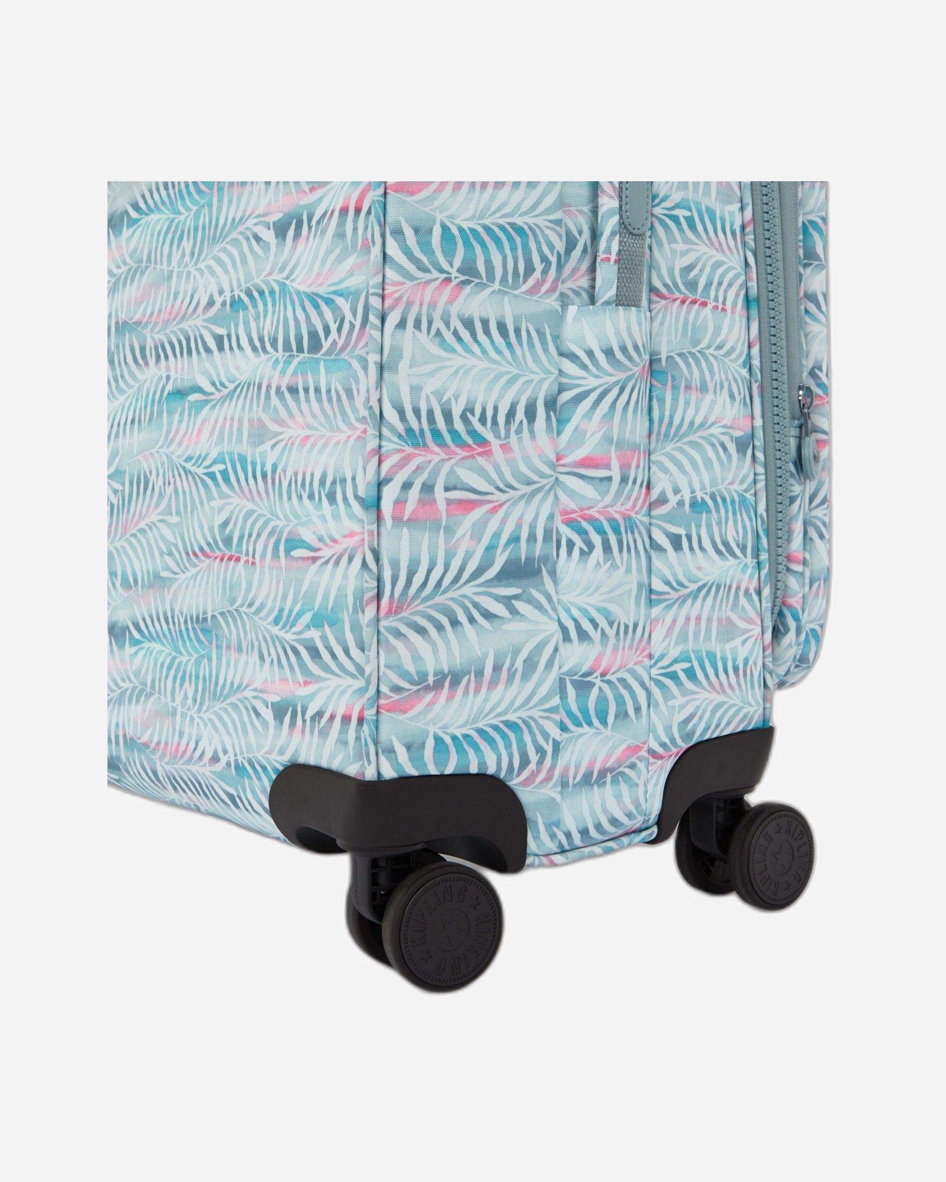 حقيبة سفر Kipling New Youri Spin M متوسطة الحجم قابلة للتمدد بعجلات I7788-3QN بنقشة أوراق النخيل