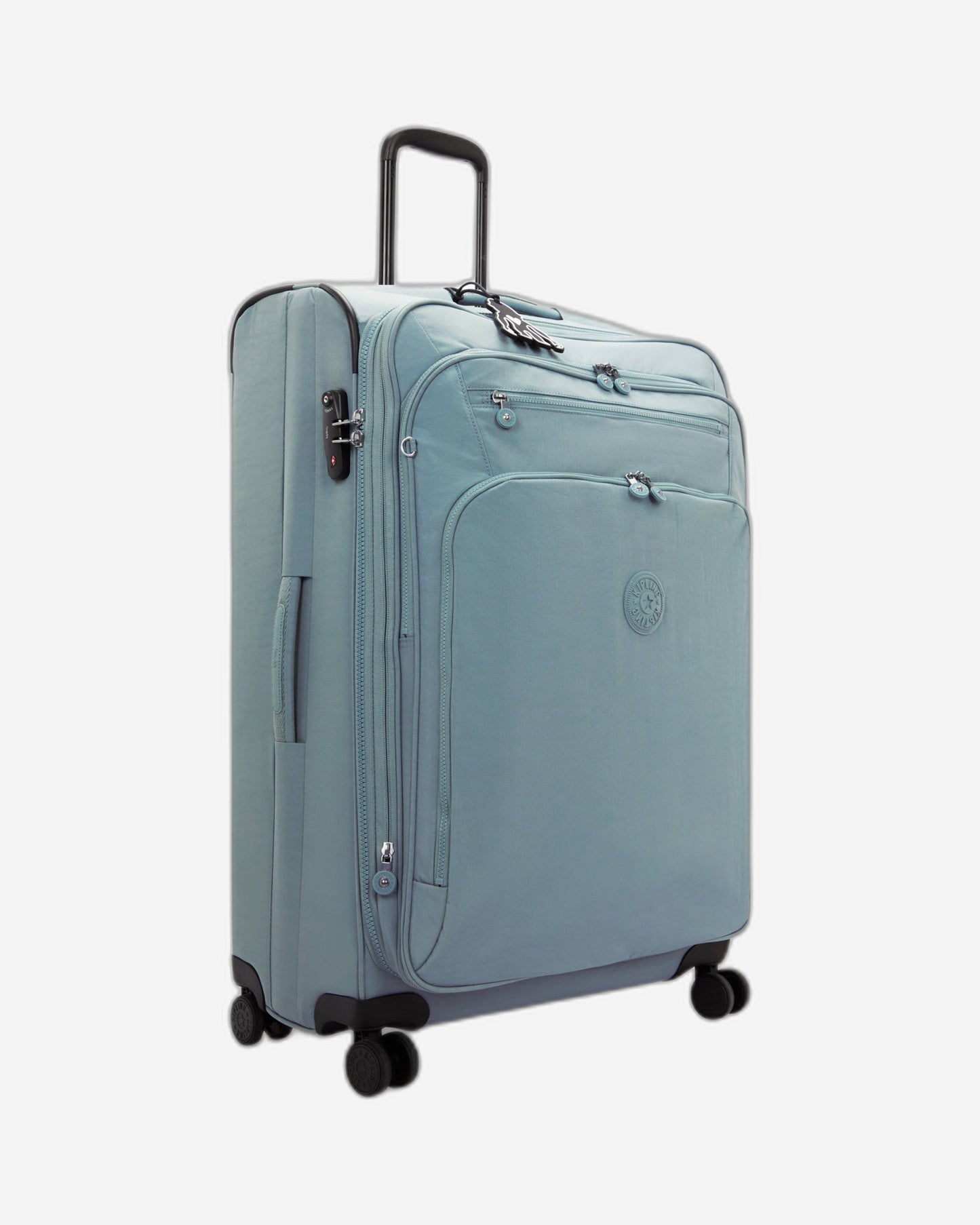 حقيبة سفر كيبلينج نيو يوري سبين إل مريحة رمادية كبيرة قابلة للتمدد بعجلات I7930-3NL