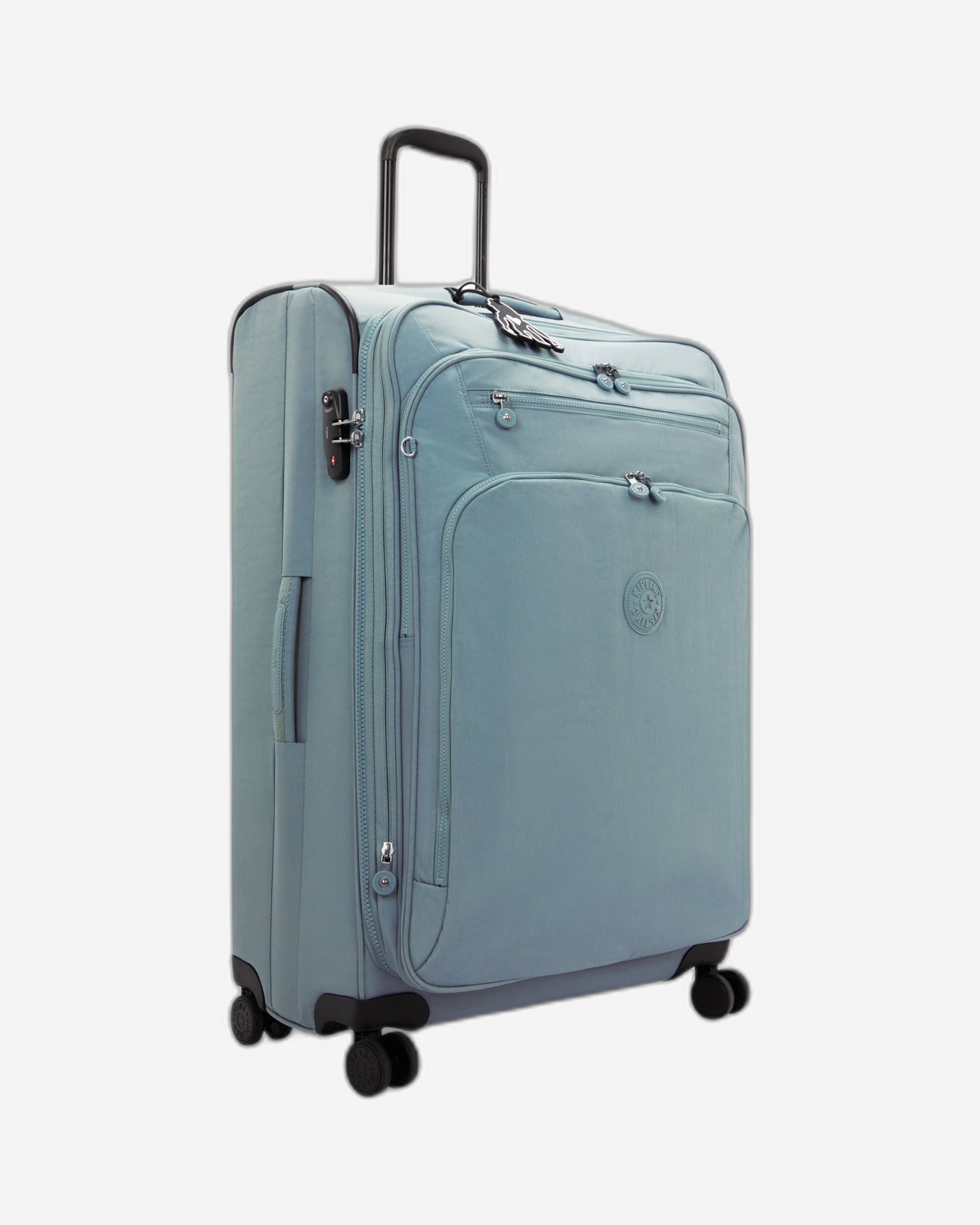 حقيبة سفر كيبلينج نيو يوري سبين إل مريحة رمادية كبيرة قابلة للتمدد بعجلات I7930-3NL