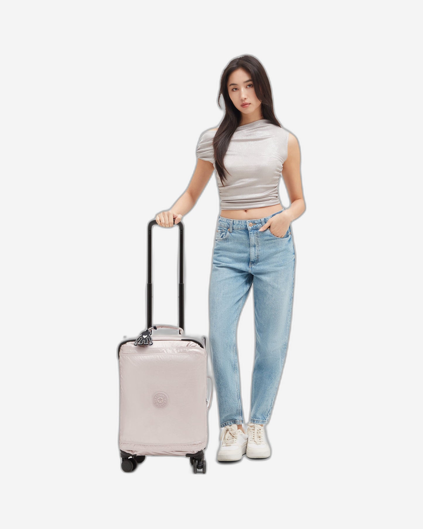 حقيبة سفر Kipling Spontaneous S المعدنية المتوهجة ذات العجلات الصغيرة C2I7997-48I