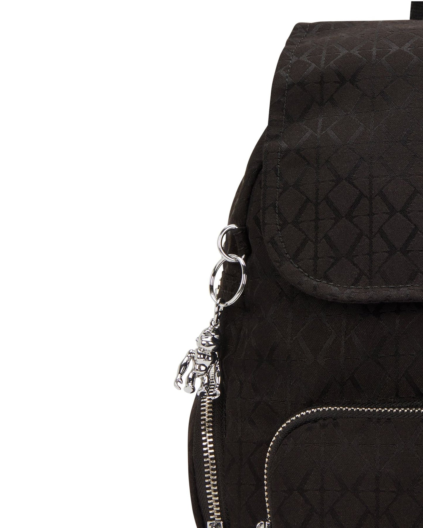 حقيبة ظهر Kipling City Zip S Noir Sign Jq صغيرة I8029-4NW