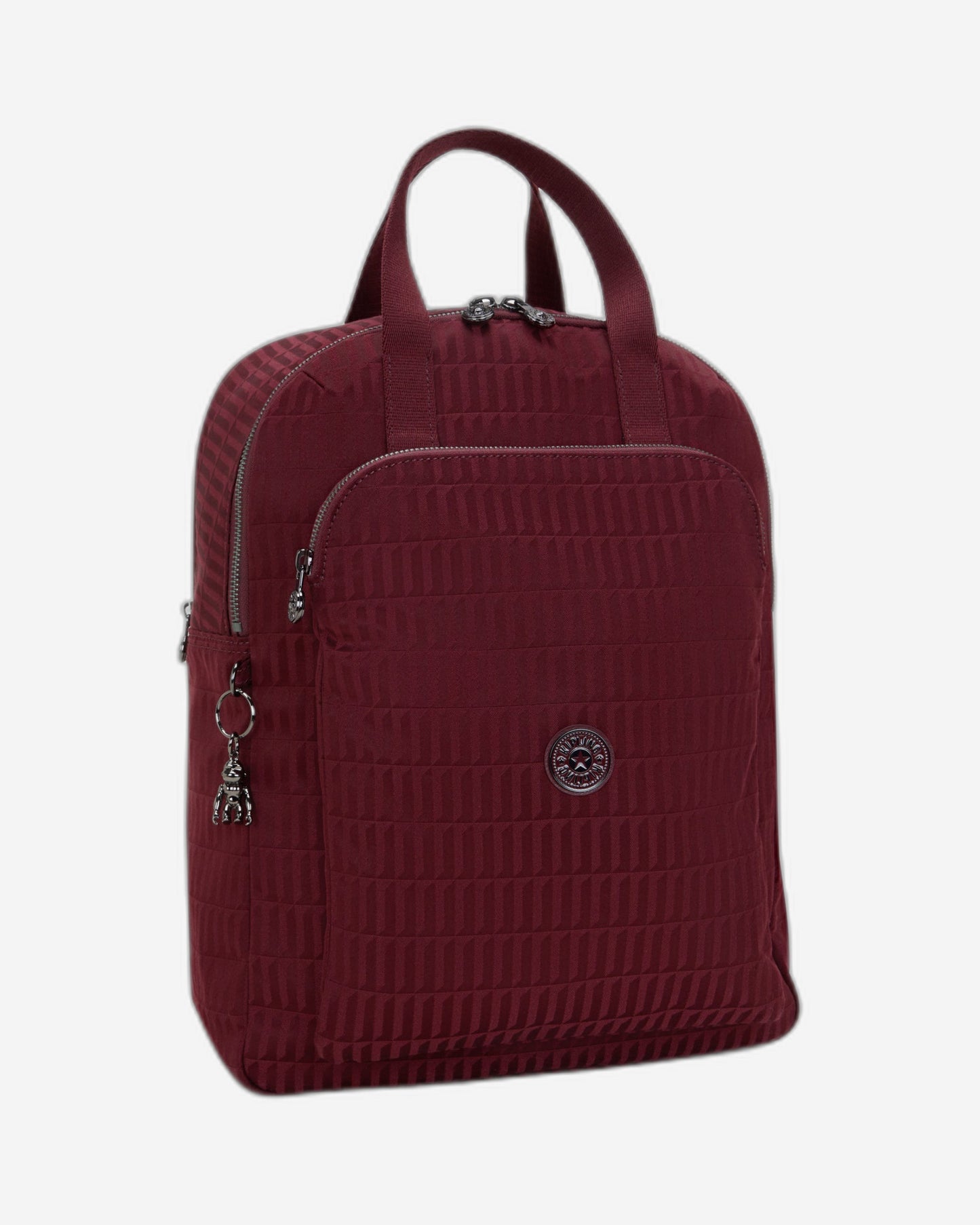 حقيبة ظهر Kipling Kazuki L Maroon Tile Jq كبيرة (مع حجرة للكمبيوتر المحمول) I8227-9HX