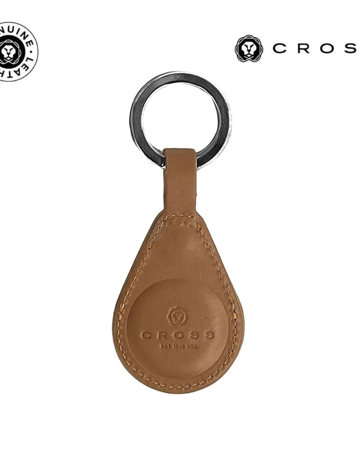 CROSS Leather Airtag Key Ring - Mocha