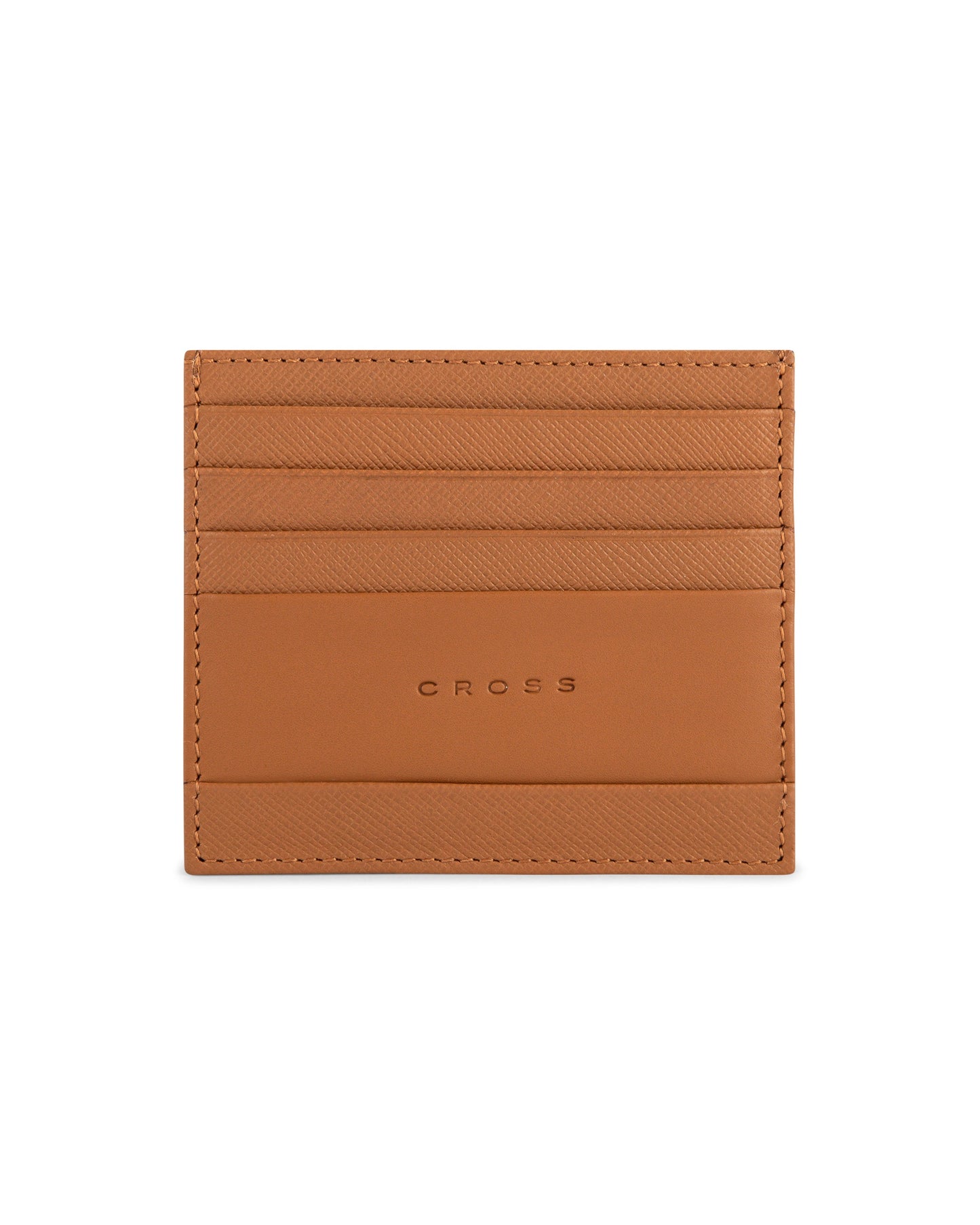 Cross Saffiano Leather 6Cc Card Holder - Mocha