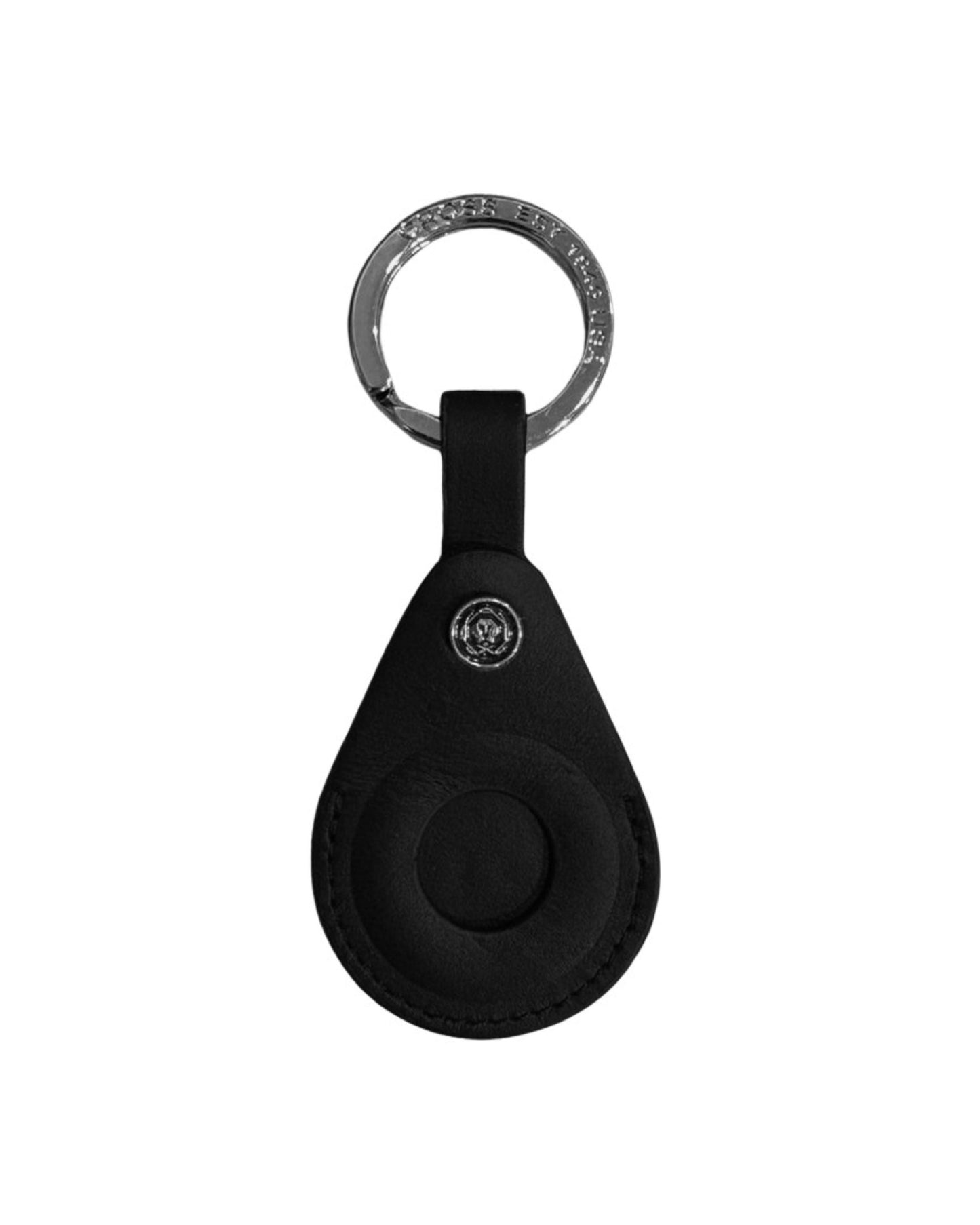 CROSS LEATHER AIRTAG KEY RING BLACK
