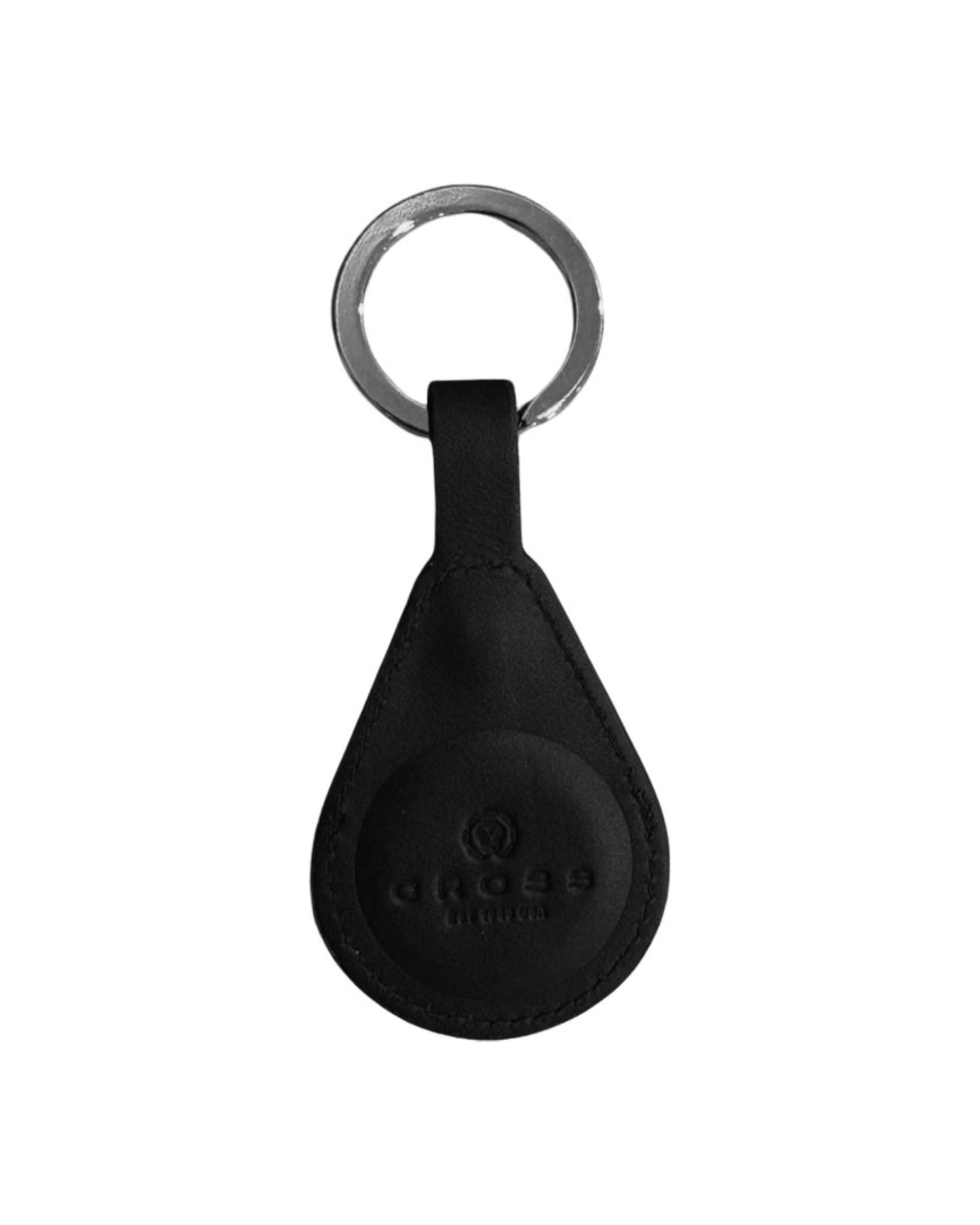 Cross Leather Airtag Key Ring Black