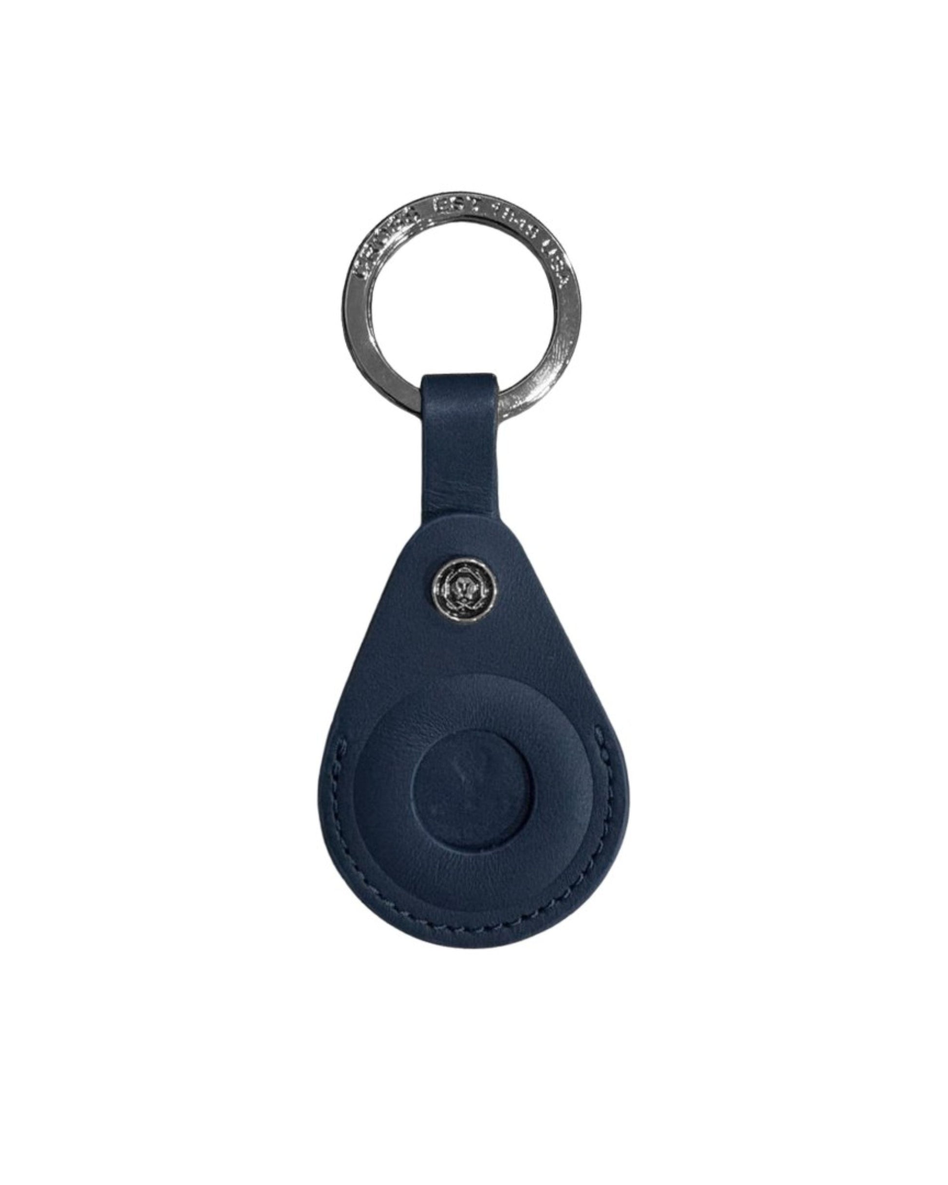 CROSS LEATHER AIRTAG KEY RING BLUE