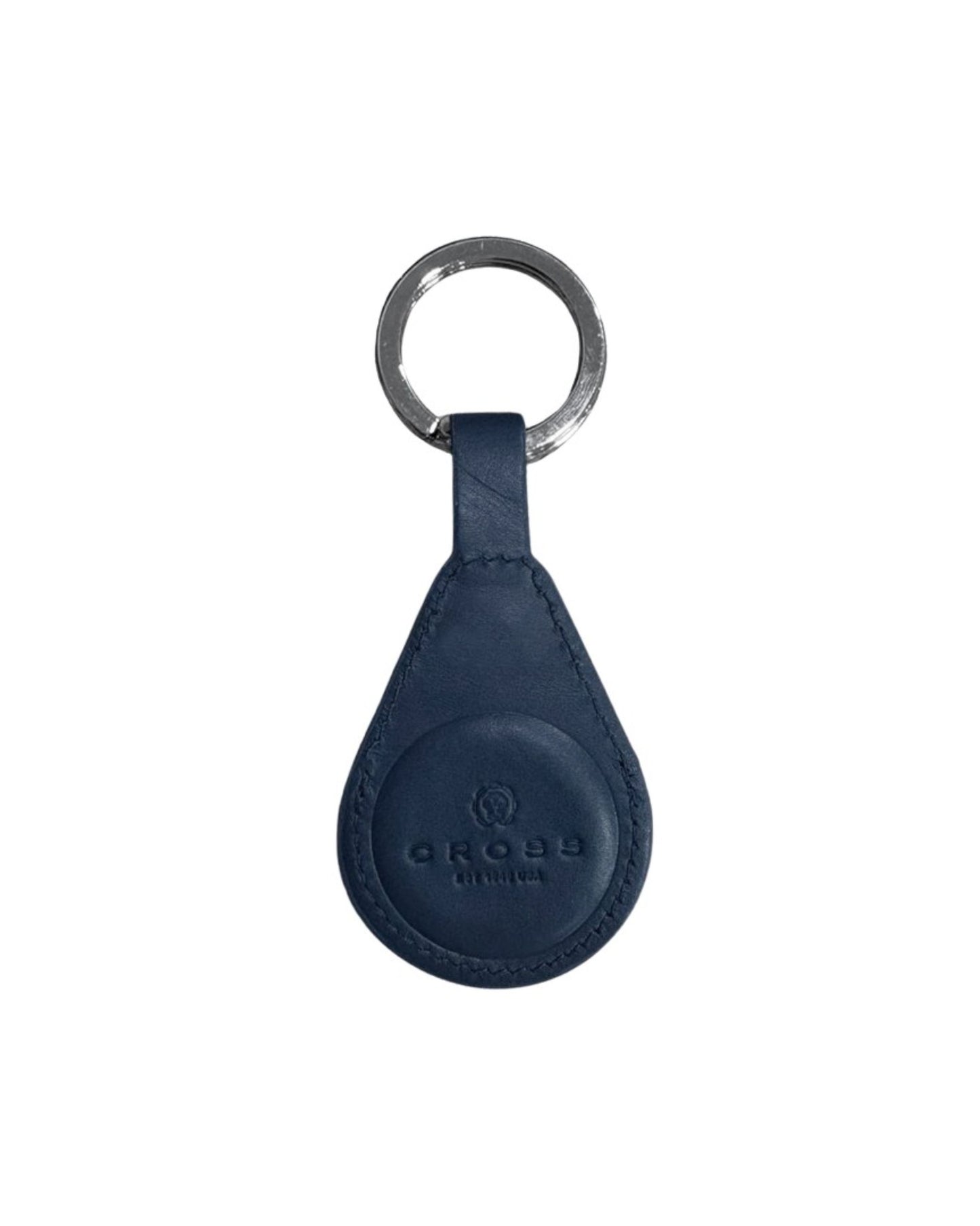 Cross Leather Airtag Key Ring Blue