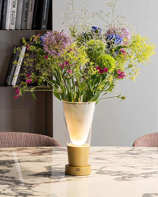 Zafferano Soffio Lamp Gold Clear Sandblasted