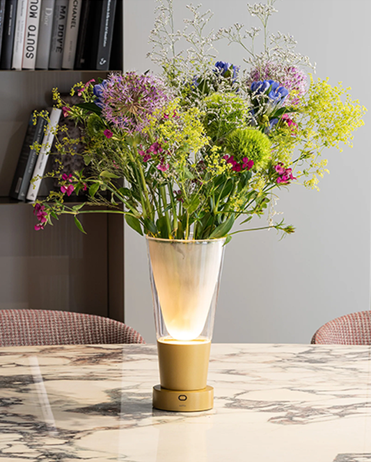 Zafferano Soffio Lamp Gold Clear Sandblasted