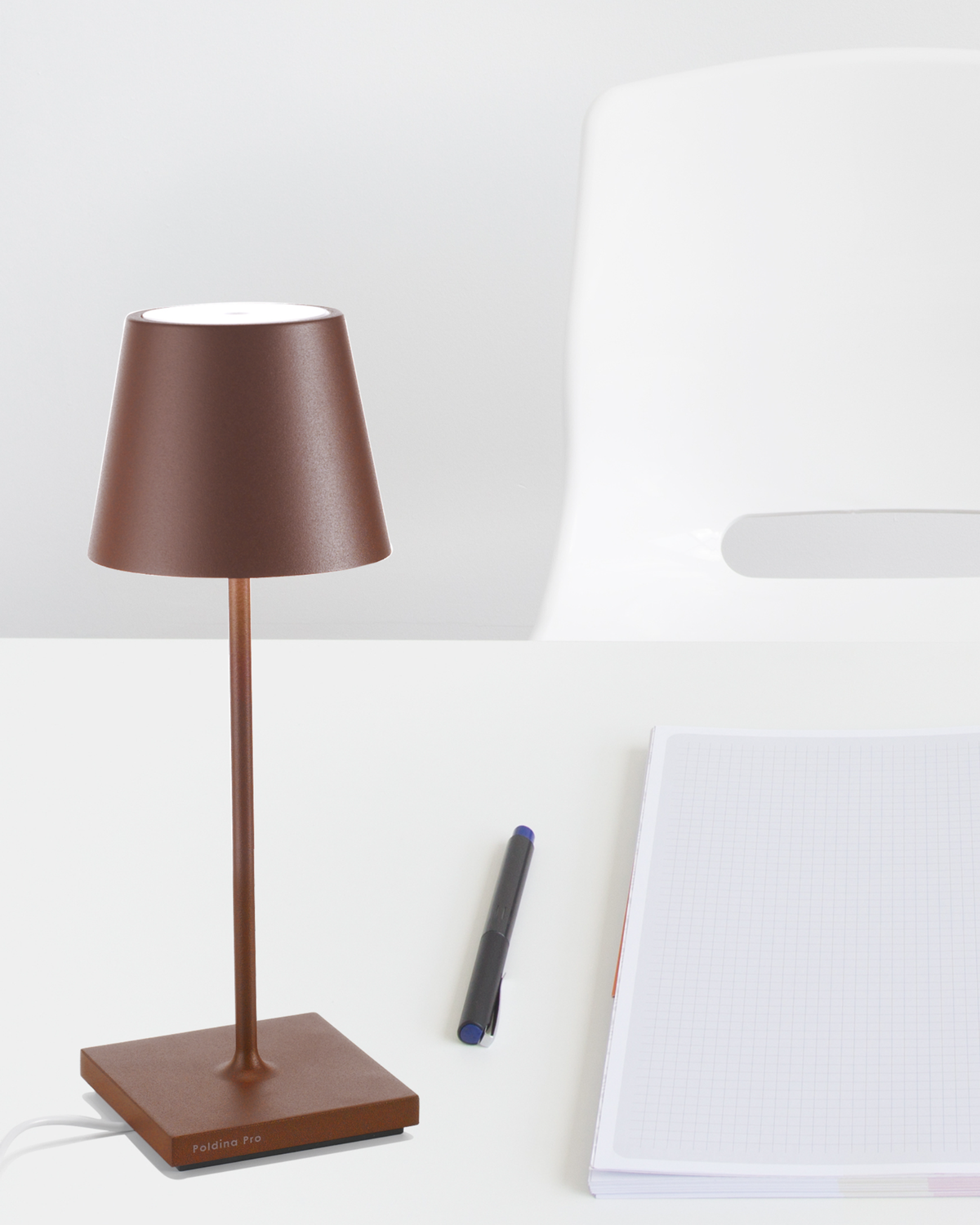 Zafferano Poldina Mini Pro Table Lamp Matt White No Plug