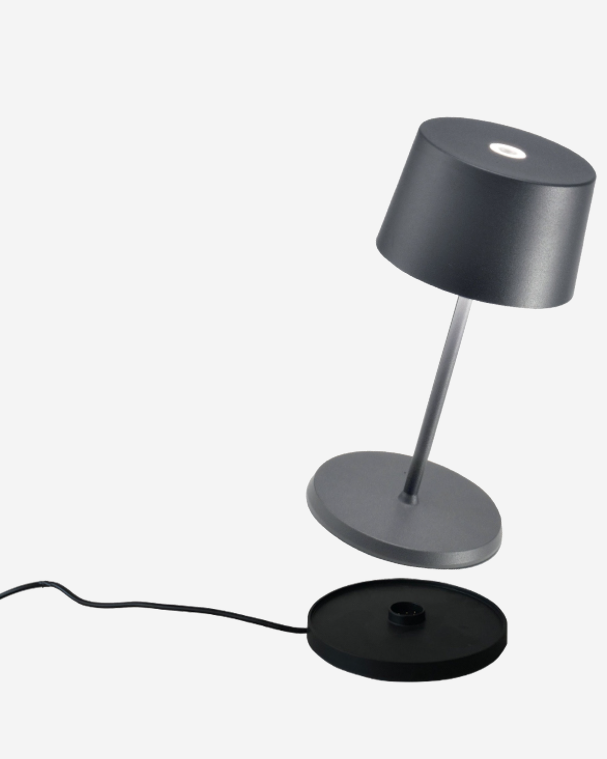 Zafferano Olivia Pro Mini Table Lamp Matt Dark Grey No Plug