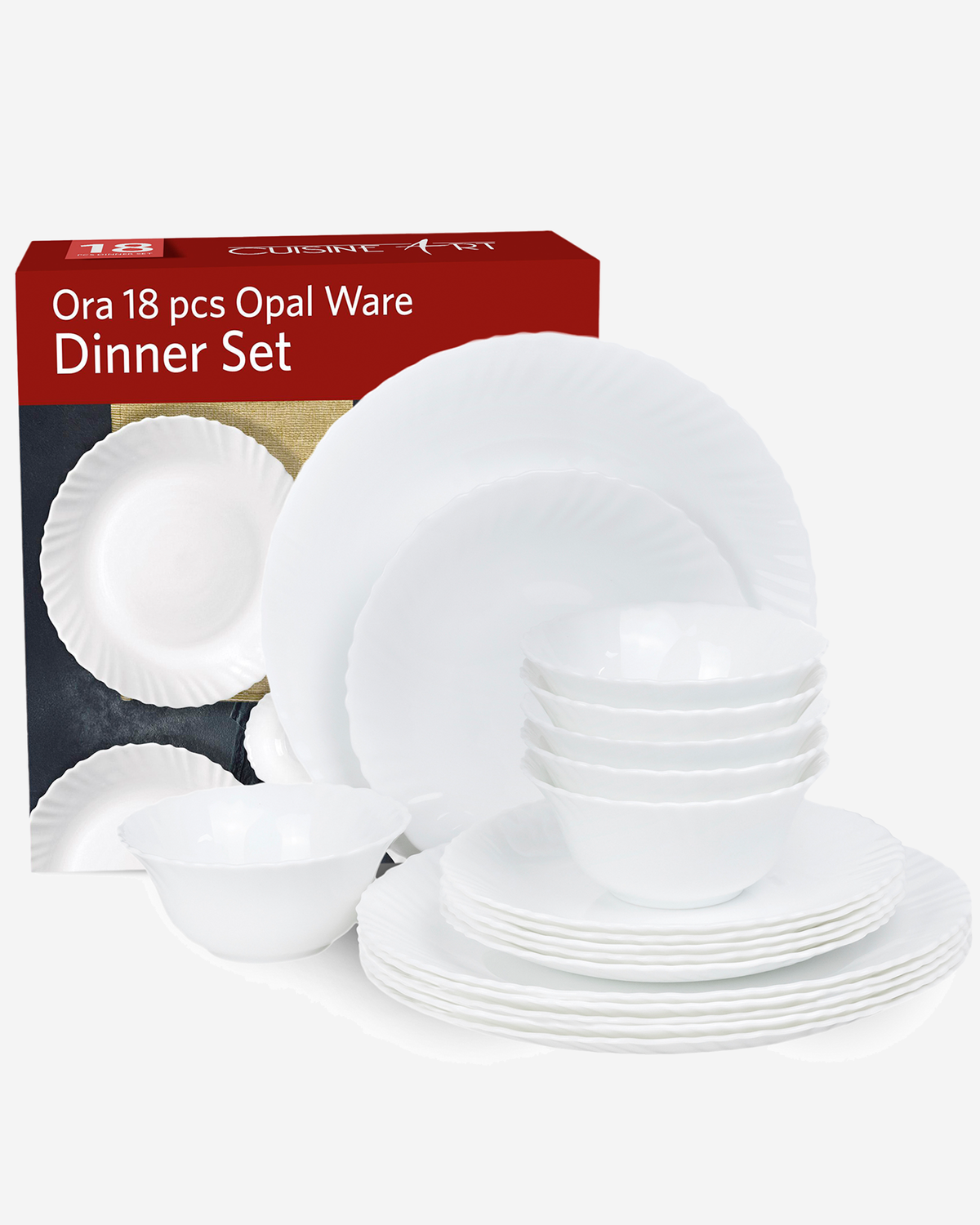 Cuisine Art ORA 18-Piece Opalware Dinner Set