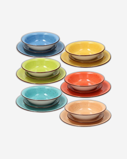 طقم عشاء تونانا لويز آرت آند بيبر من 18 قطعة من الخزف الحجري