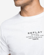 تي شيرت بياقة دائرية من القطن والكتان