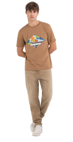 تي شيرت بياقة دائرية مع طباعة