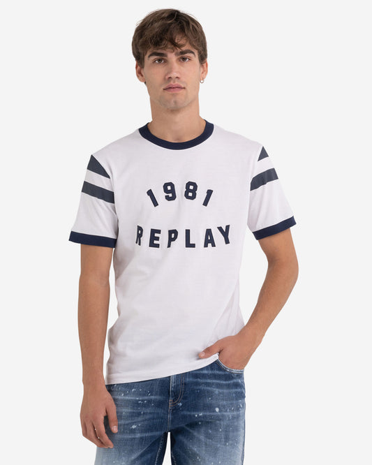 تي شيرت من القطن العضوي بطبعة عتيقة