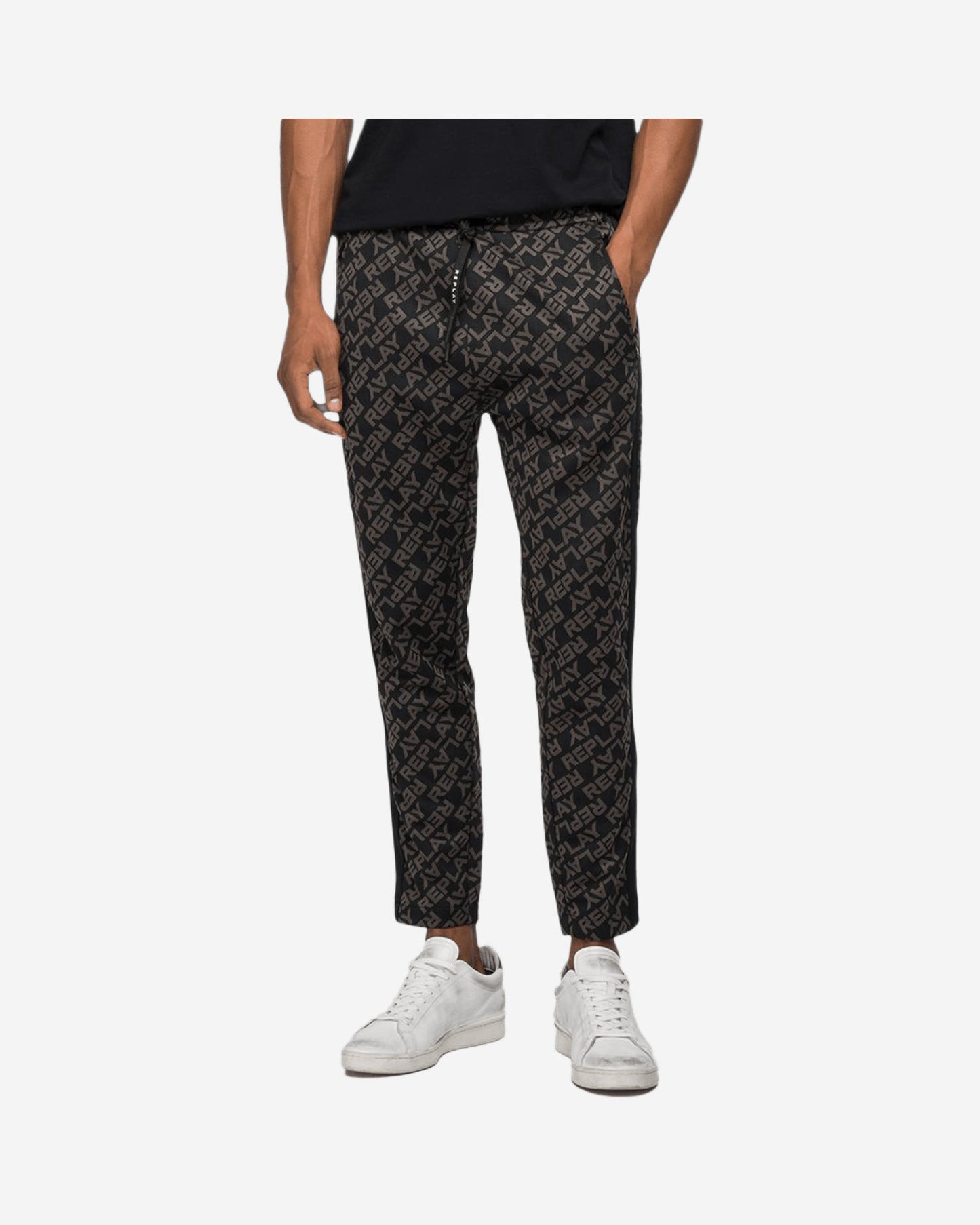 بنطال رياضي ريبلاي بقصّة Slim Fit مع نقشة جاكار