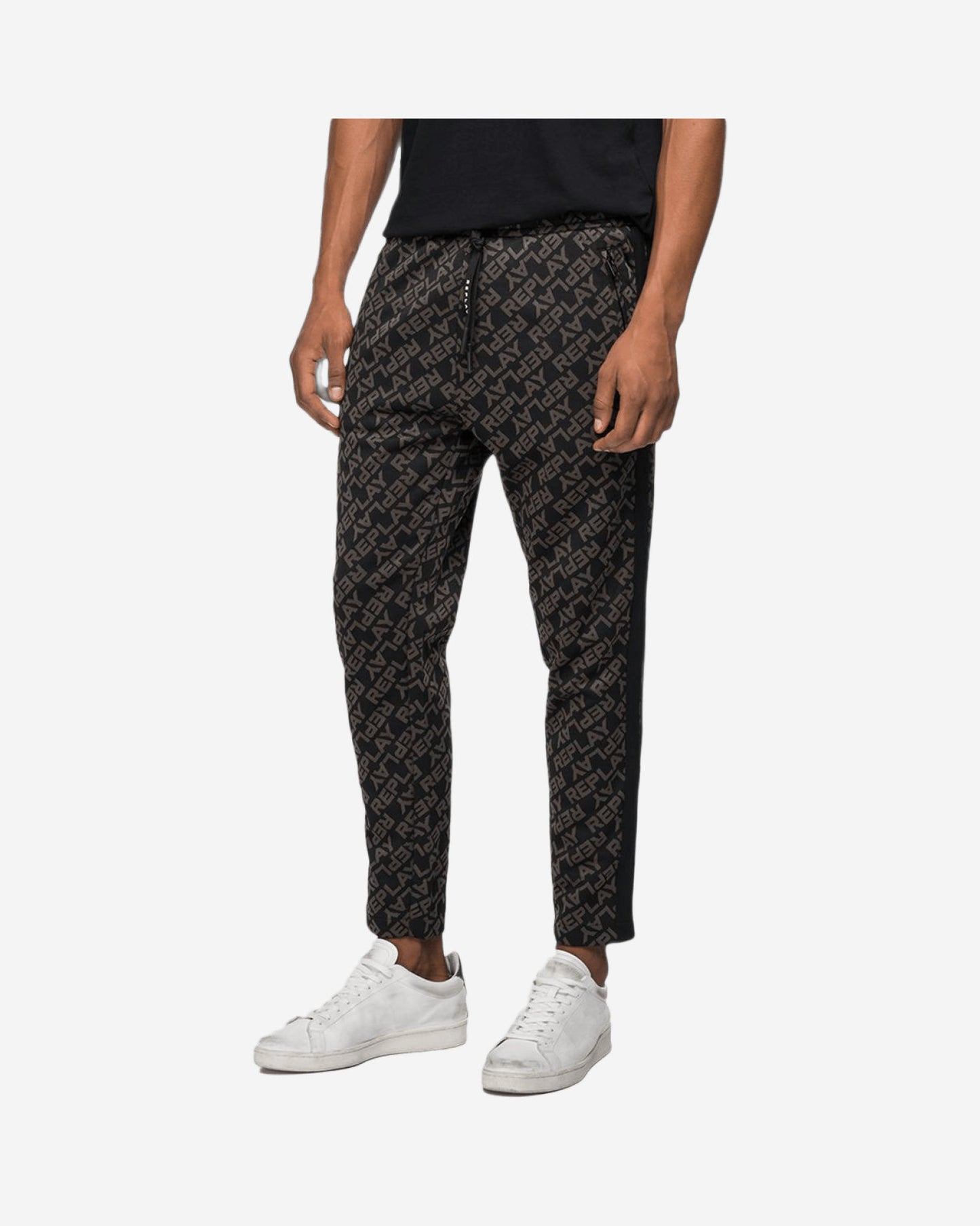 بنطال رياضي ريبلاي بقصّة Slim Fit مع نقشة جاكار